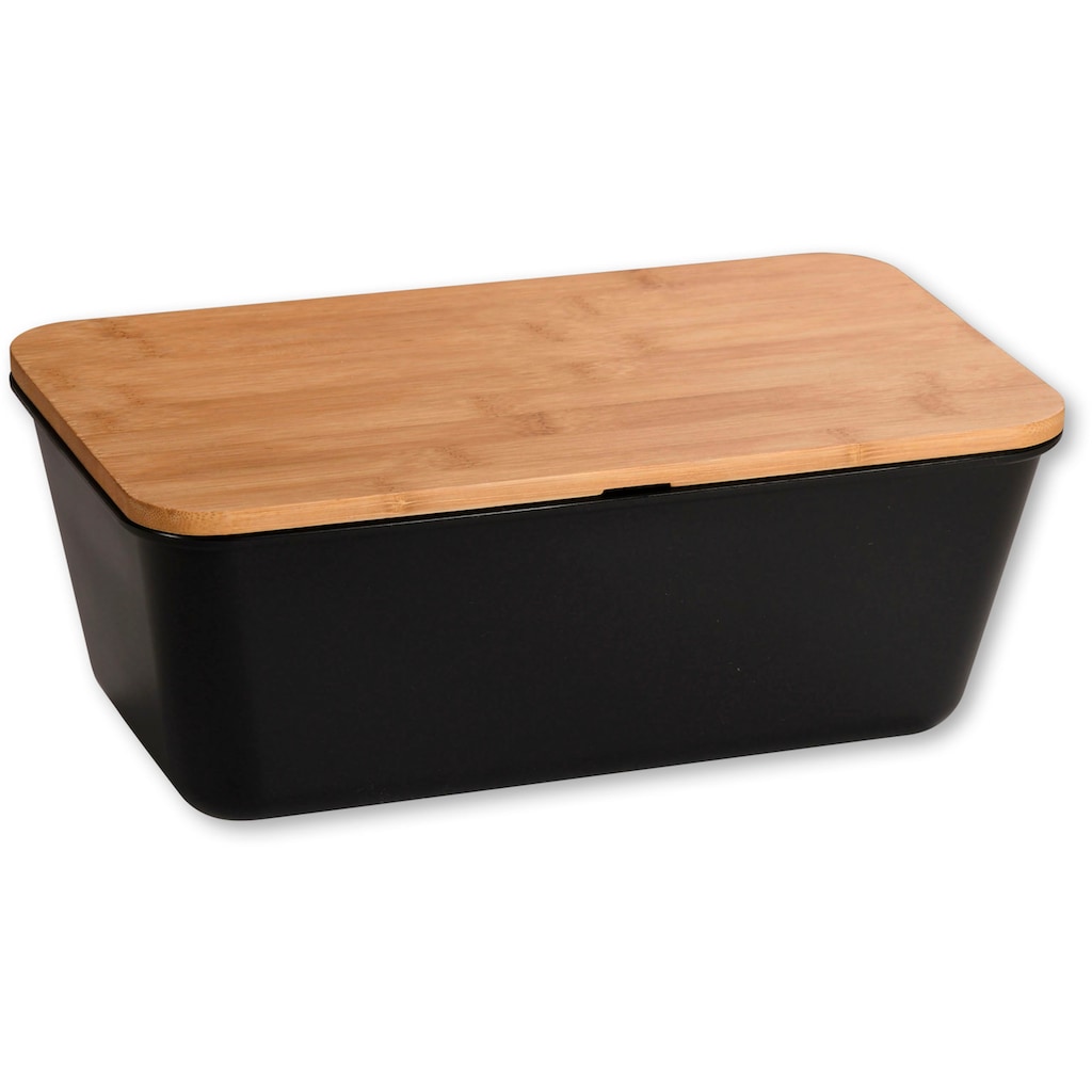 KESPER for kitchen & home Brotkasten »Brotbox mit Bambusdeckel«, (2 tlg.), mit abnehmbaren Deckel mit Schneidefläche