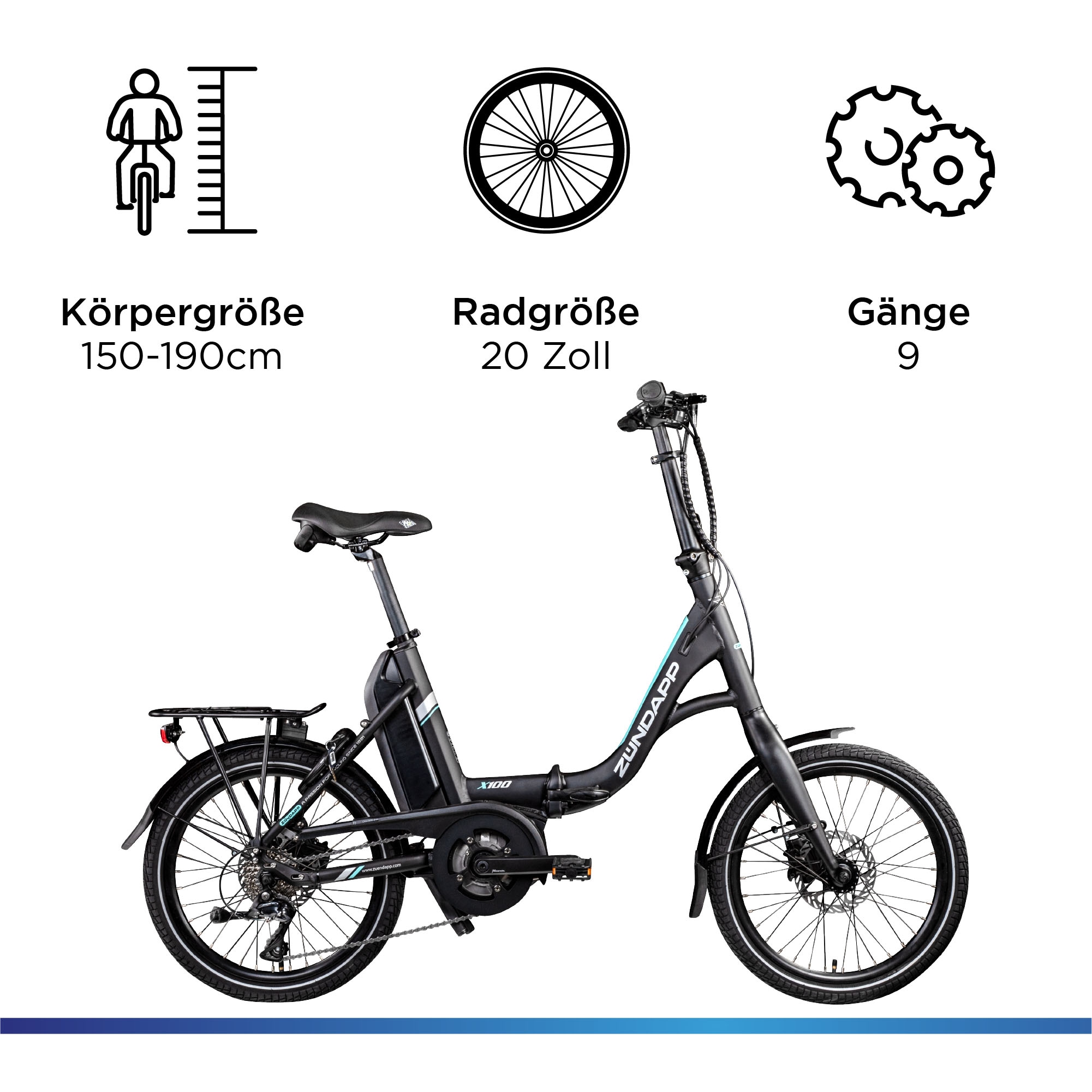 Zündapp E-Bike »X100«, 9 Gang, Shimano, Sora, Mittelmotor 250 W, Pedelec, Elektrofahrrad für Damen u. Herren