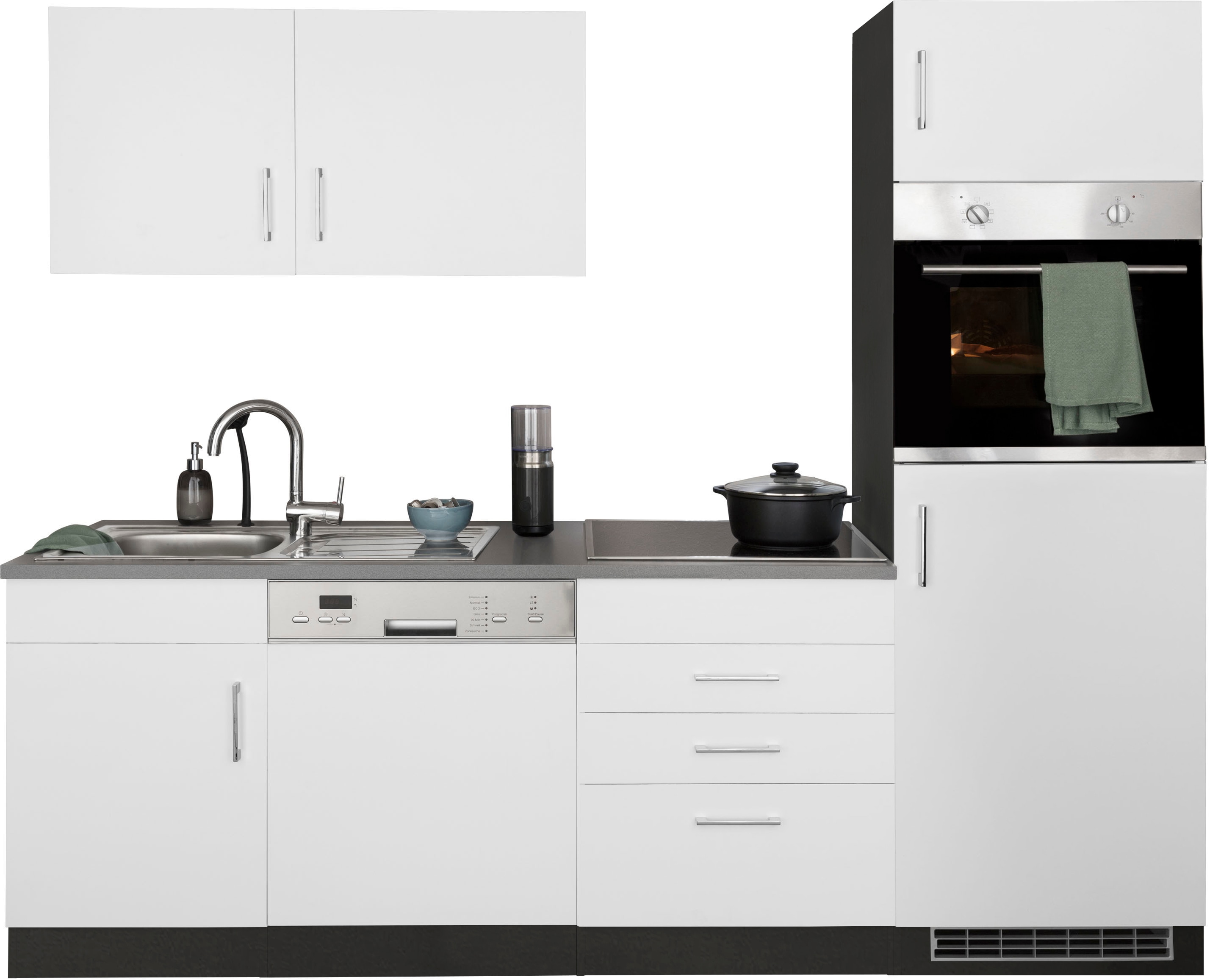 KOCHSTATION Küchenzeile "KS-Paris" Breite 230 cm, wahlweise mit E-Geräten und Induktion