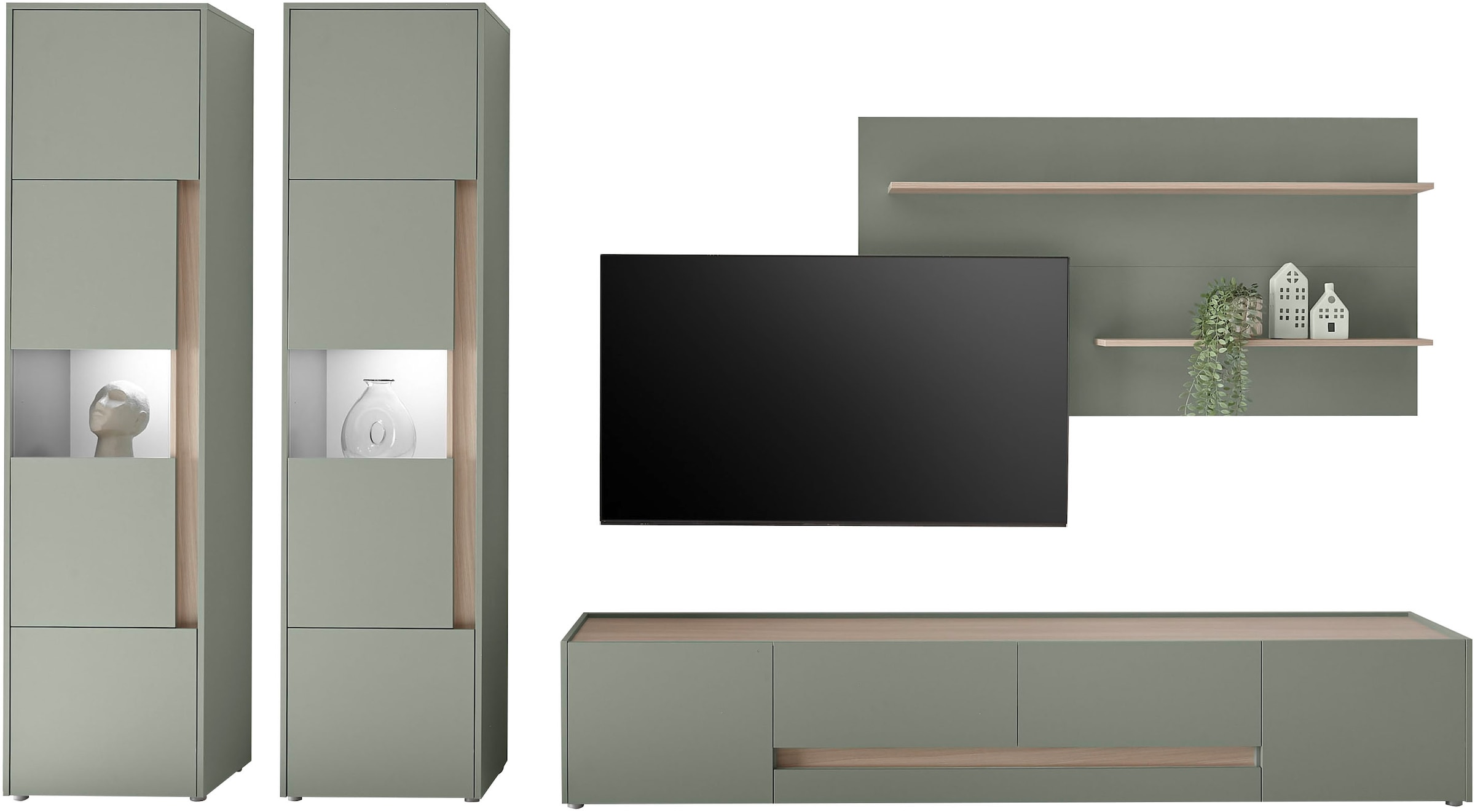 Home affaire Wohnwand »City/Giron, moderne Anbauwand, Komplettset in vielen Farben verfügbar« Set, 4 Stk. tlg.