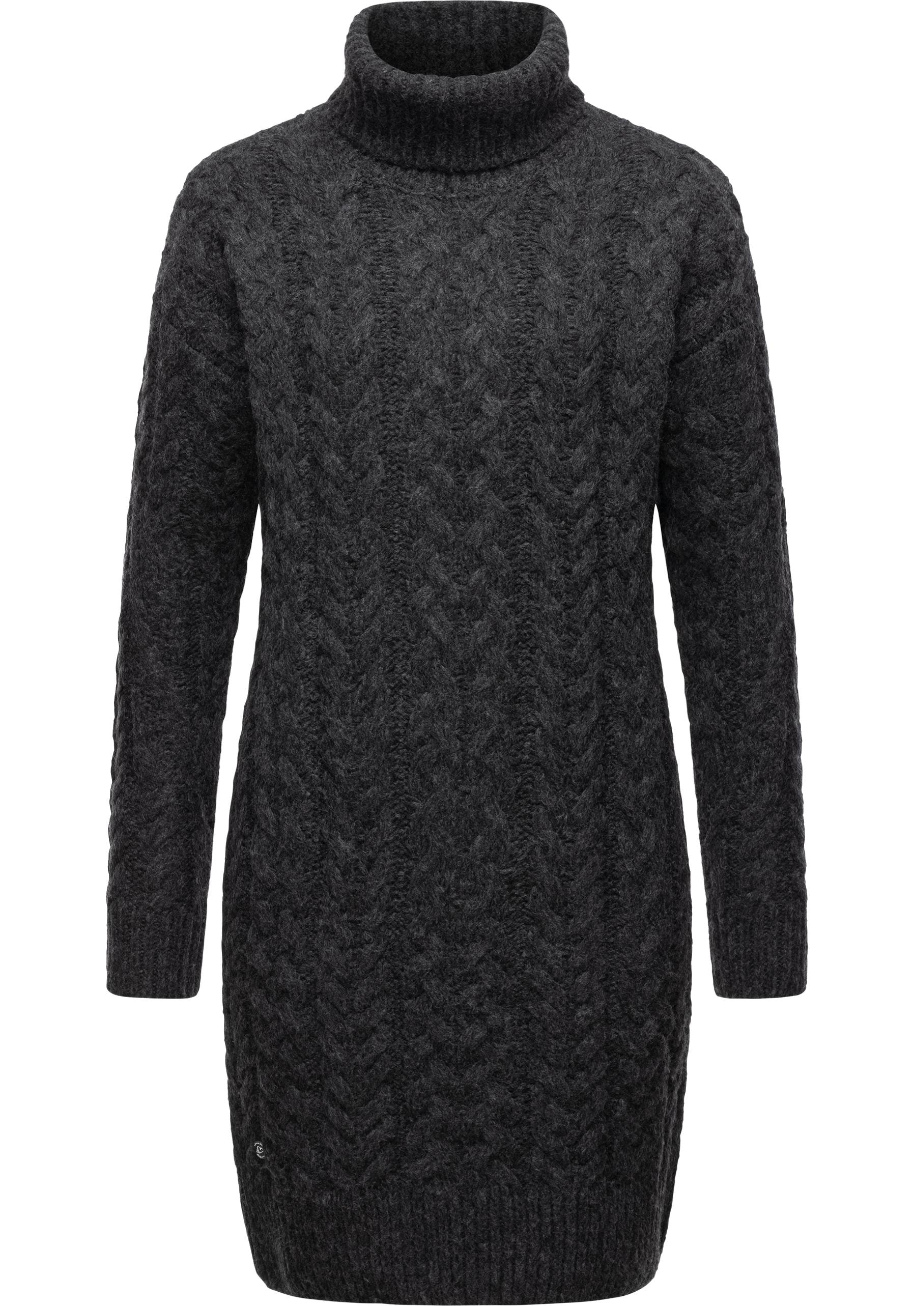 Ragwear Strickkleid "Janna" Ohne Taschen warmes Zopfstrick-Midikleid mit br günstig online kaufen