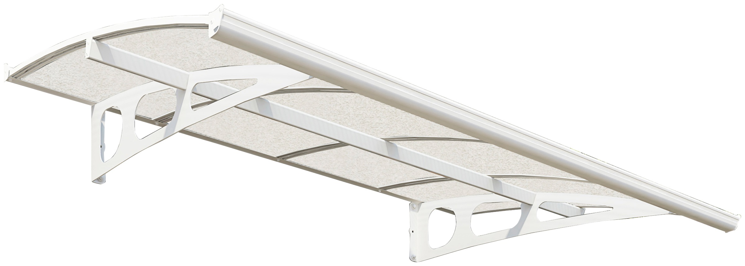 Vordach "Bordeaux 2230", B/H/T: 223,5cm x 33cm x 139cm, Polycarbonat (PC) Stahlweiß, PALRAM - CANOPIA, Vordächer, BxT: 223x139 cm