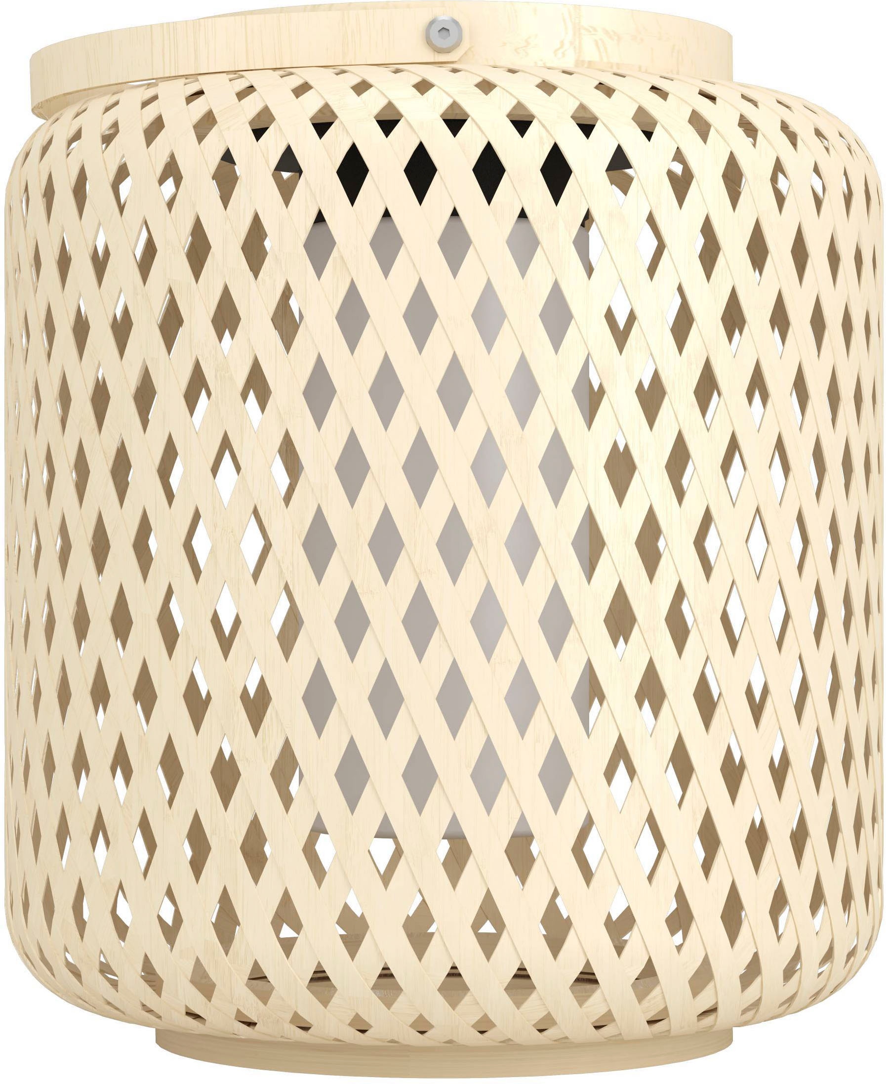 EGLO Tischleuchte »Marliano Tischlampe, Solarlampe Boho, Windlicht, Rattan, IP44, Lampe« LED-Modul 1 Stk. Neutralweiß