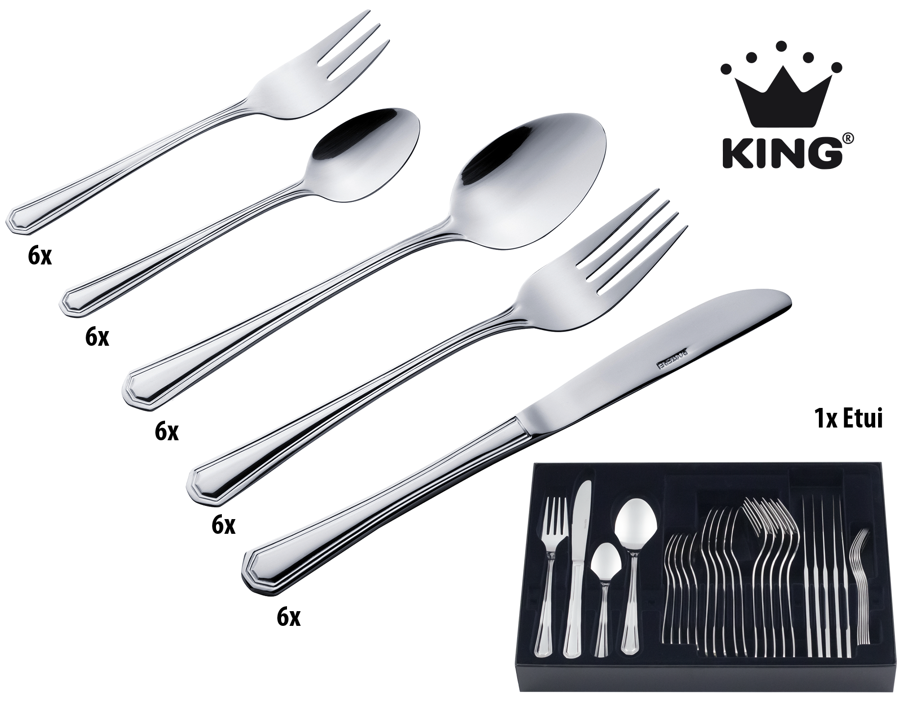 KING Besteck-Set ""Düsseldorf"" Besteck im zeitlosen Design, mit Besteck-Et günstig online kaufen