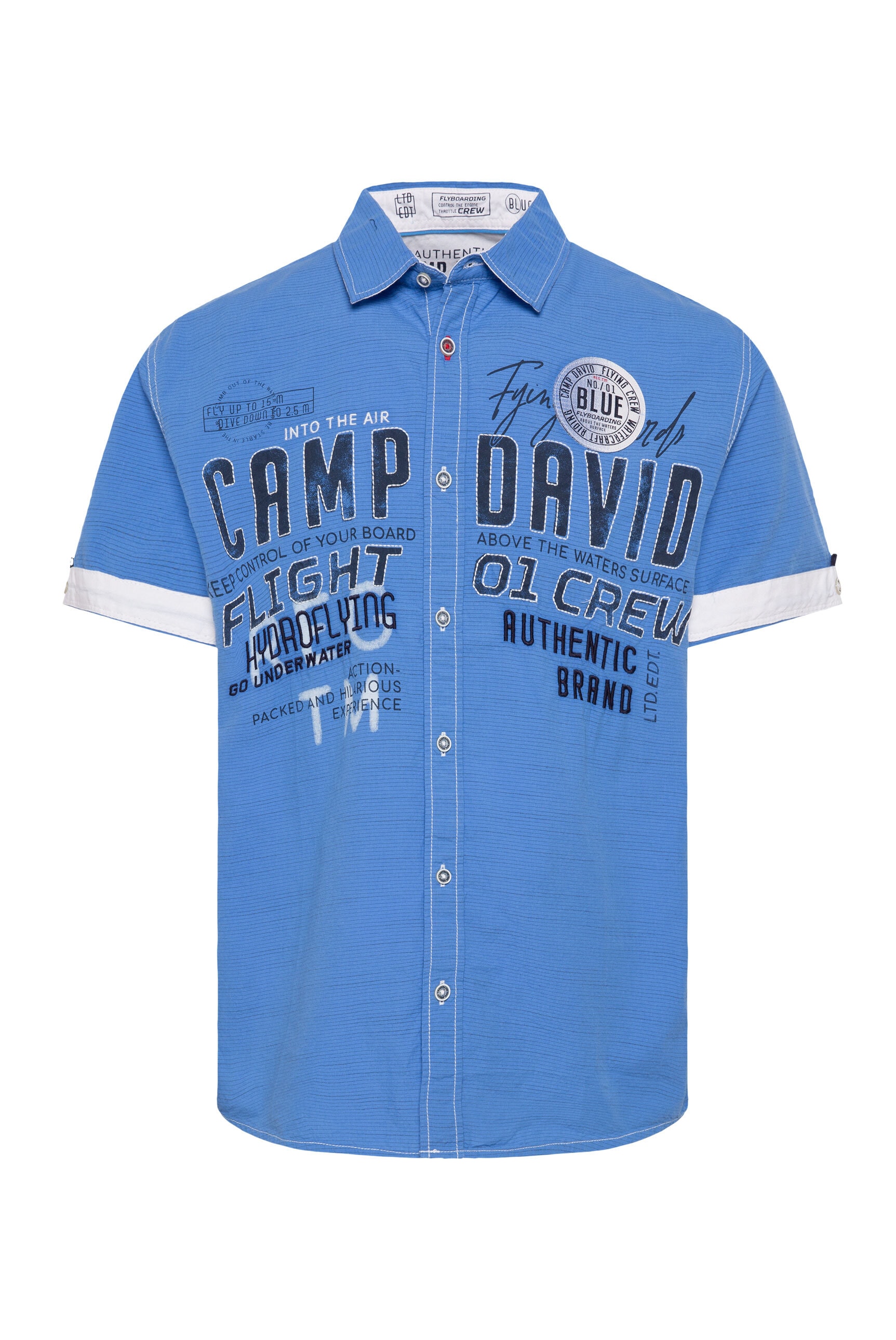 CAMP DAVID Kurzarmhemd, aus Baumwolle