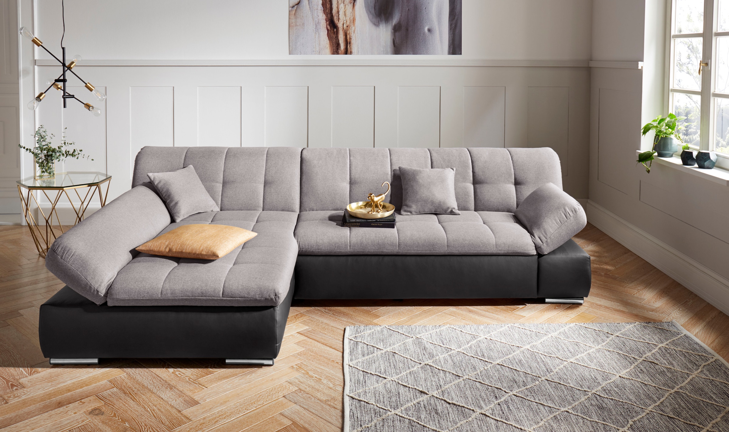 DOMO collection Ecksofa "Mona L-Form", wahlweise mit Bettfunktion günstig online kaufen