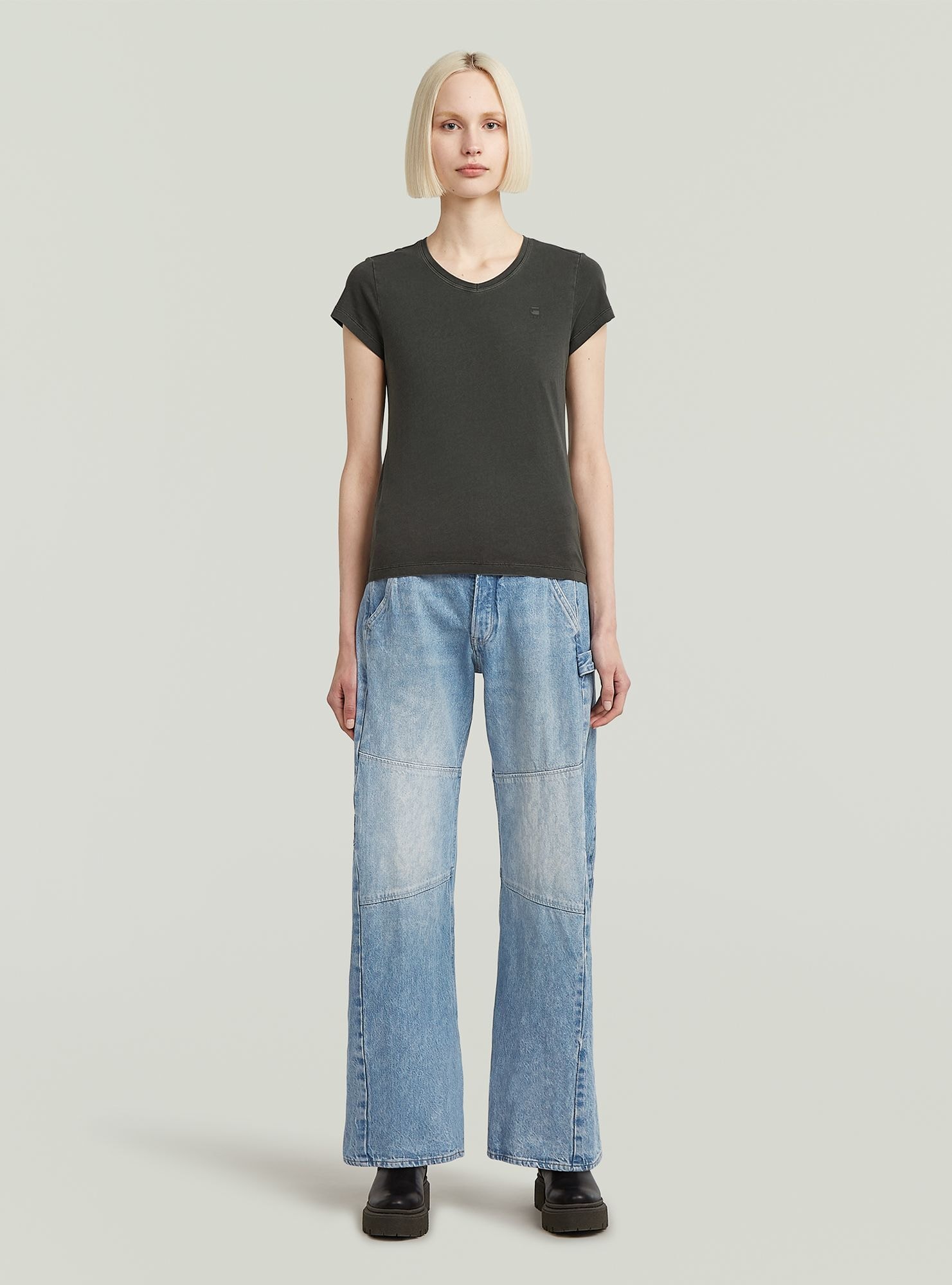 G-STAR T-Shirt »Overdyed Eyben Slim V-Neck Top«