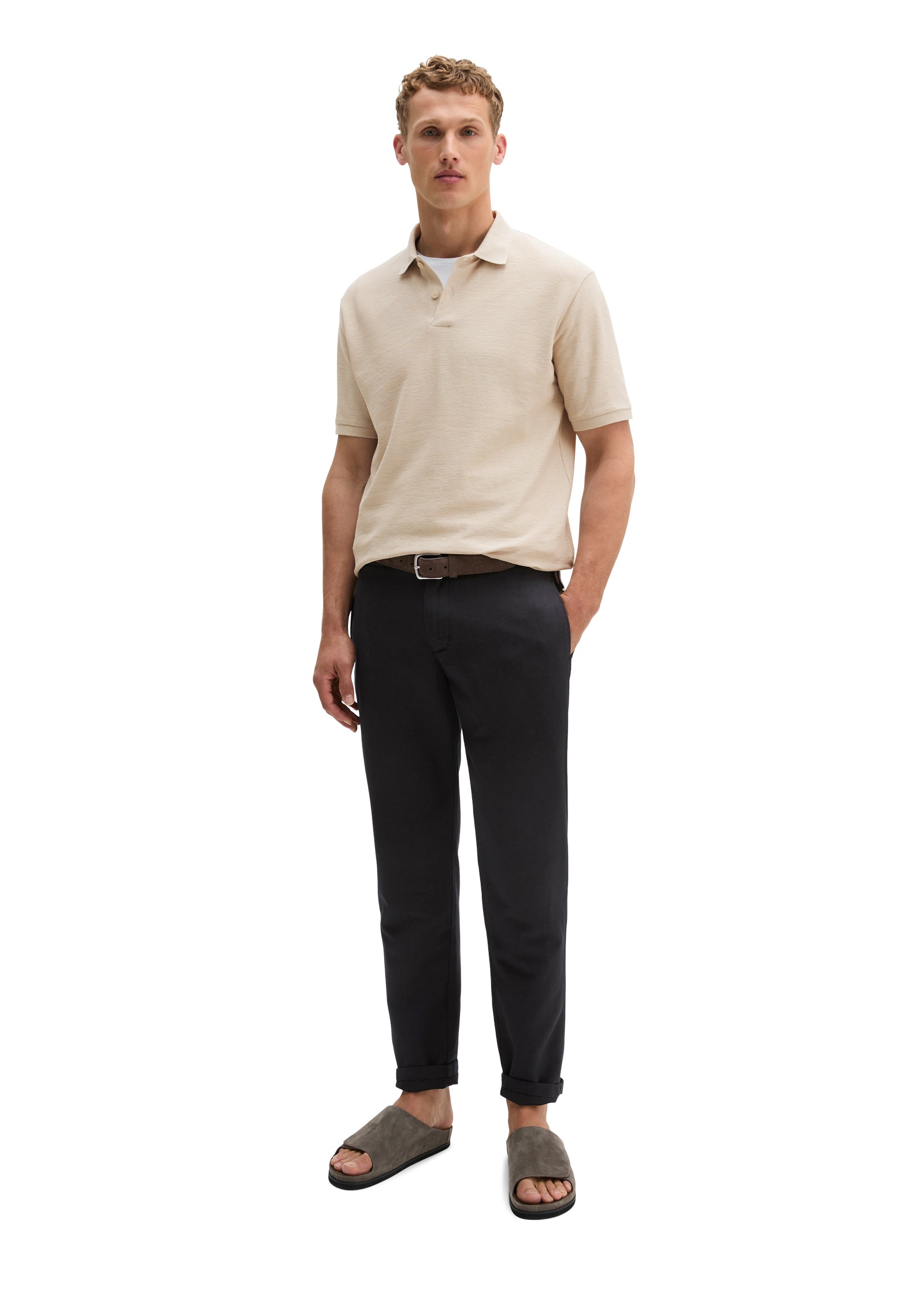 Marc O'Polo Poloshirt »aus Bio-Baumwolle und Leinen«