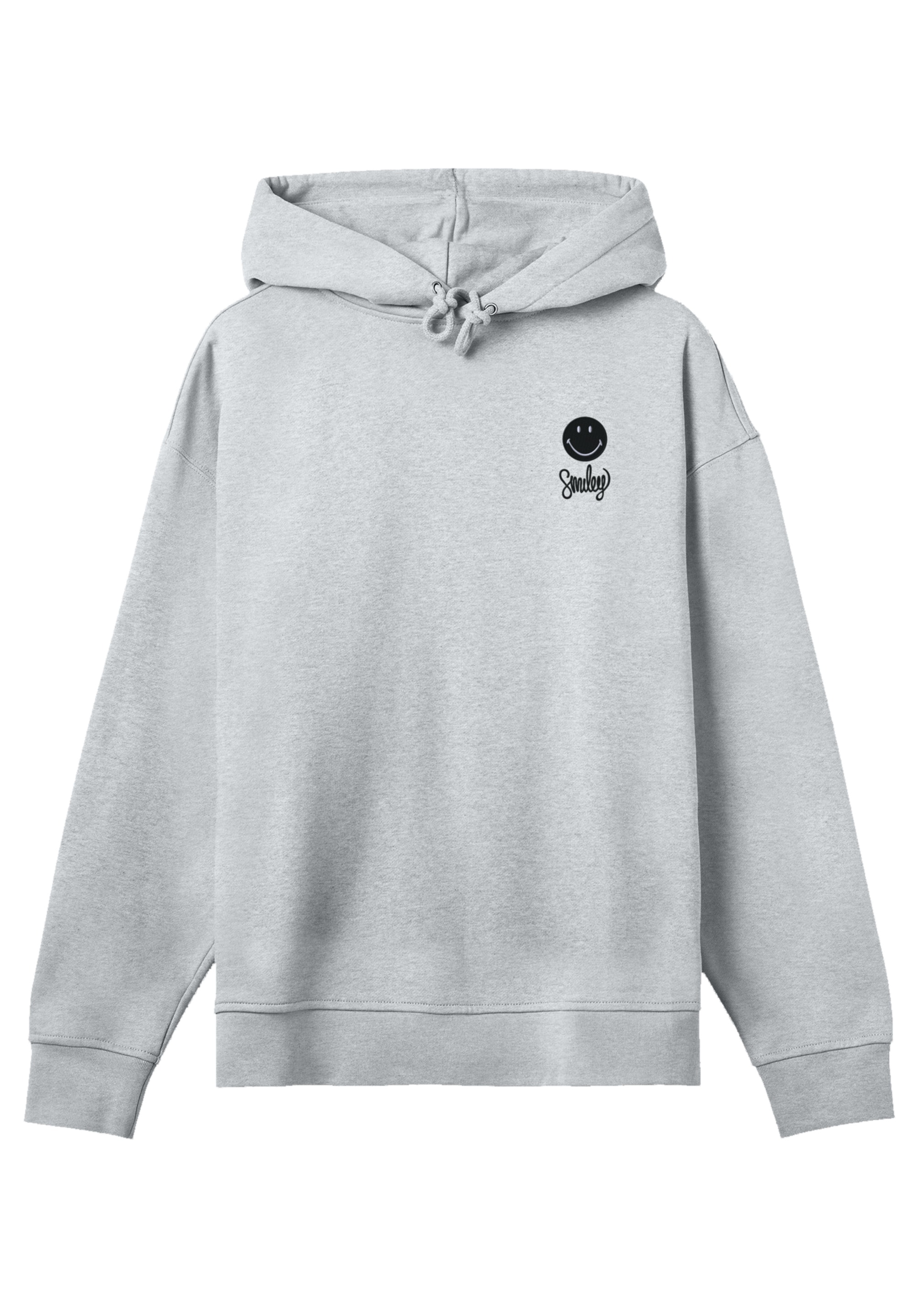 F4NT4STIC Kapuzenpullover »Smiley Icon Script Wordmark dark Bestickt«, Premium Qualität