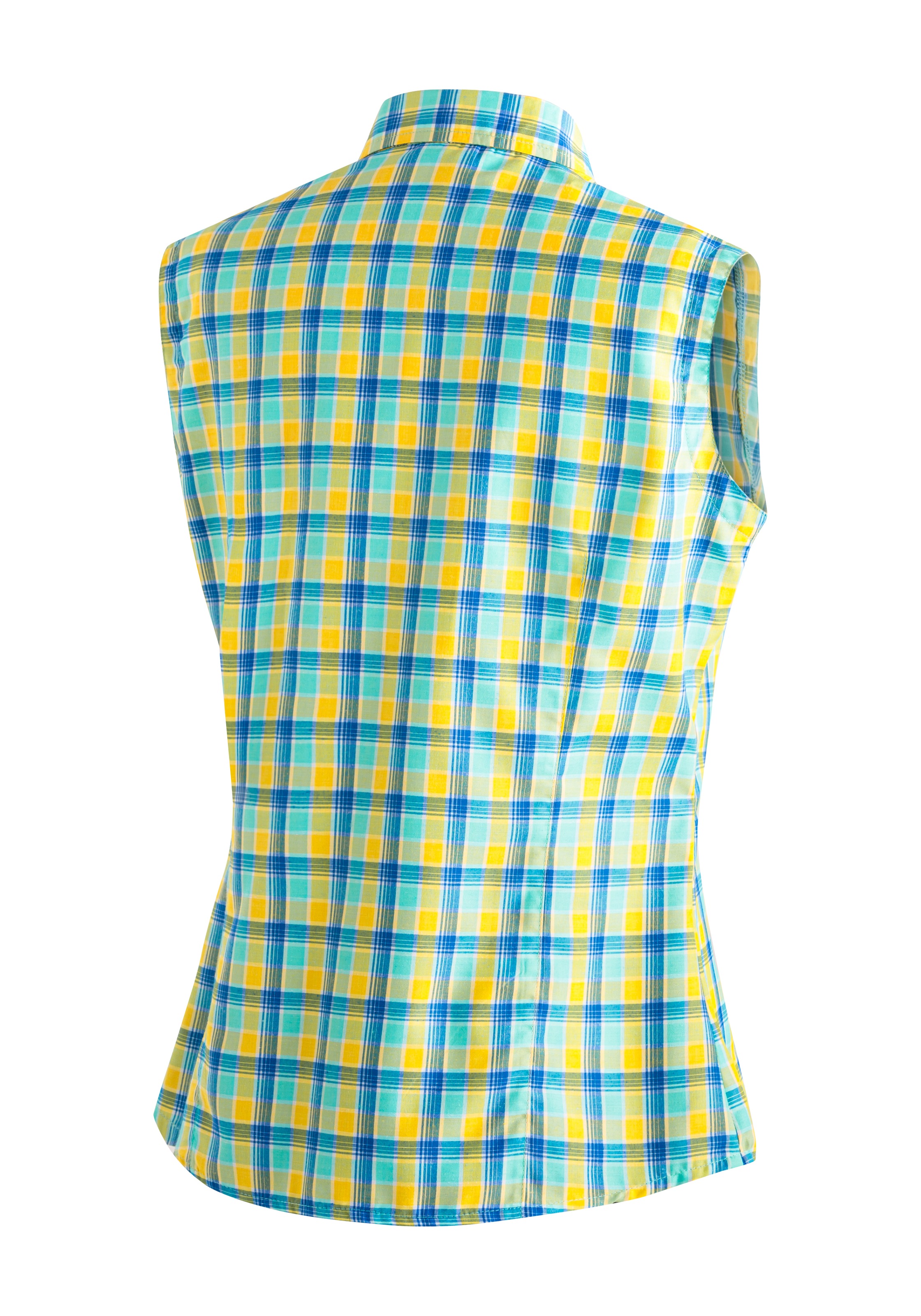 Maier Sports Funktionsbluse »Paloma«, Karierte, ärmellose Bluse für Wandern, Reisen und Freizeit