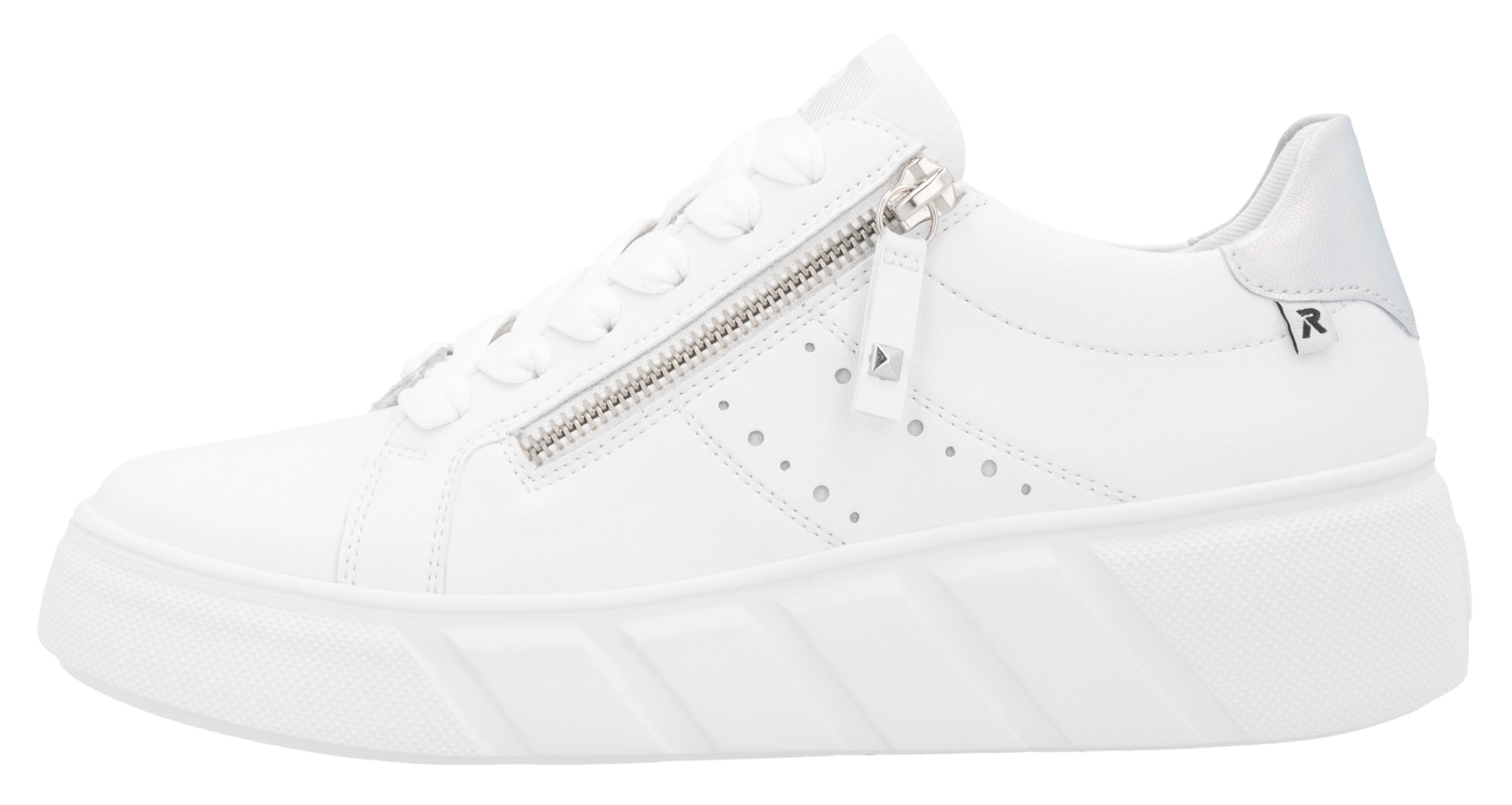 RIEKER Sport Plateausneaker, Freizeitschuh, Halbschuh, Schnürschuh mit seitlicher Perforation