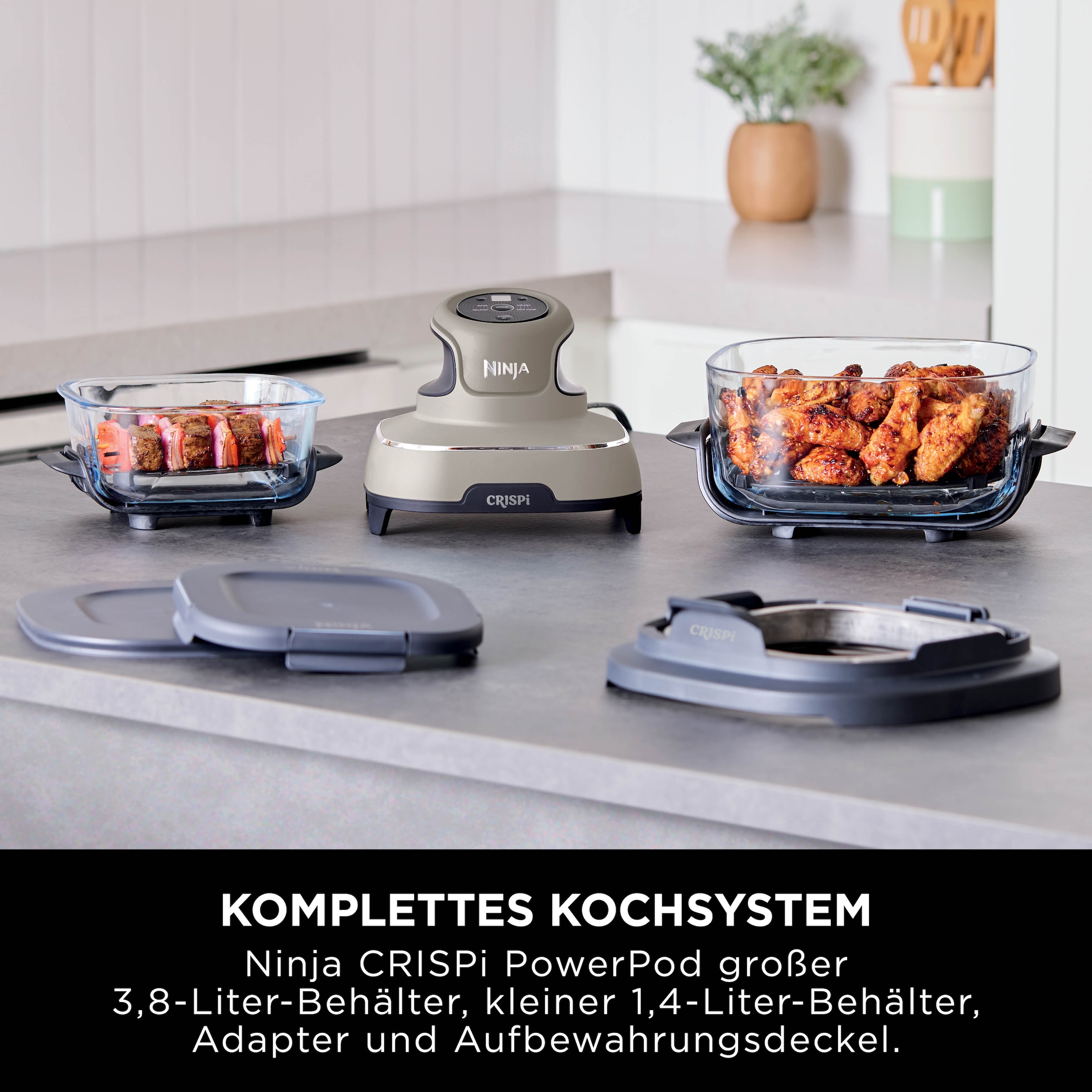 NINJA Heißluftfritteuse »CRISPi 4-in-1 Cyber Space - FN101EUGY« 1700 W tragbar