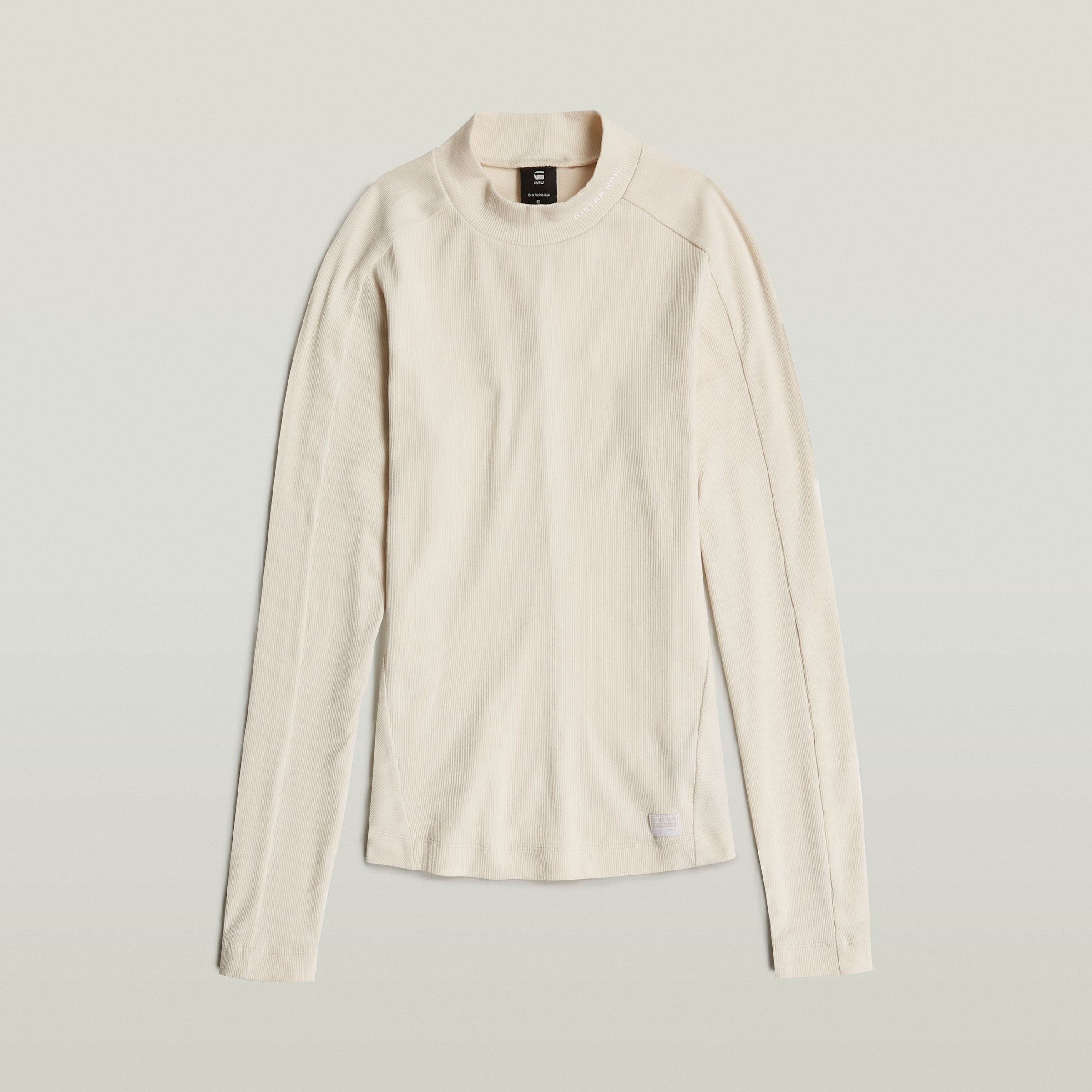 G-STAR Longsleeve »Rib Mock Top«, mit Markenschriftzug am Kragen