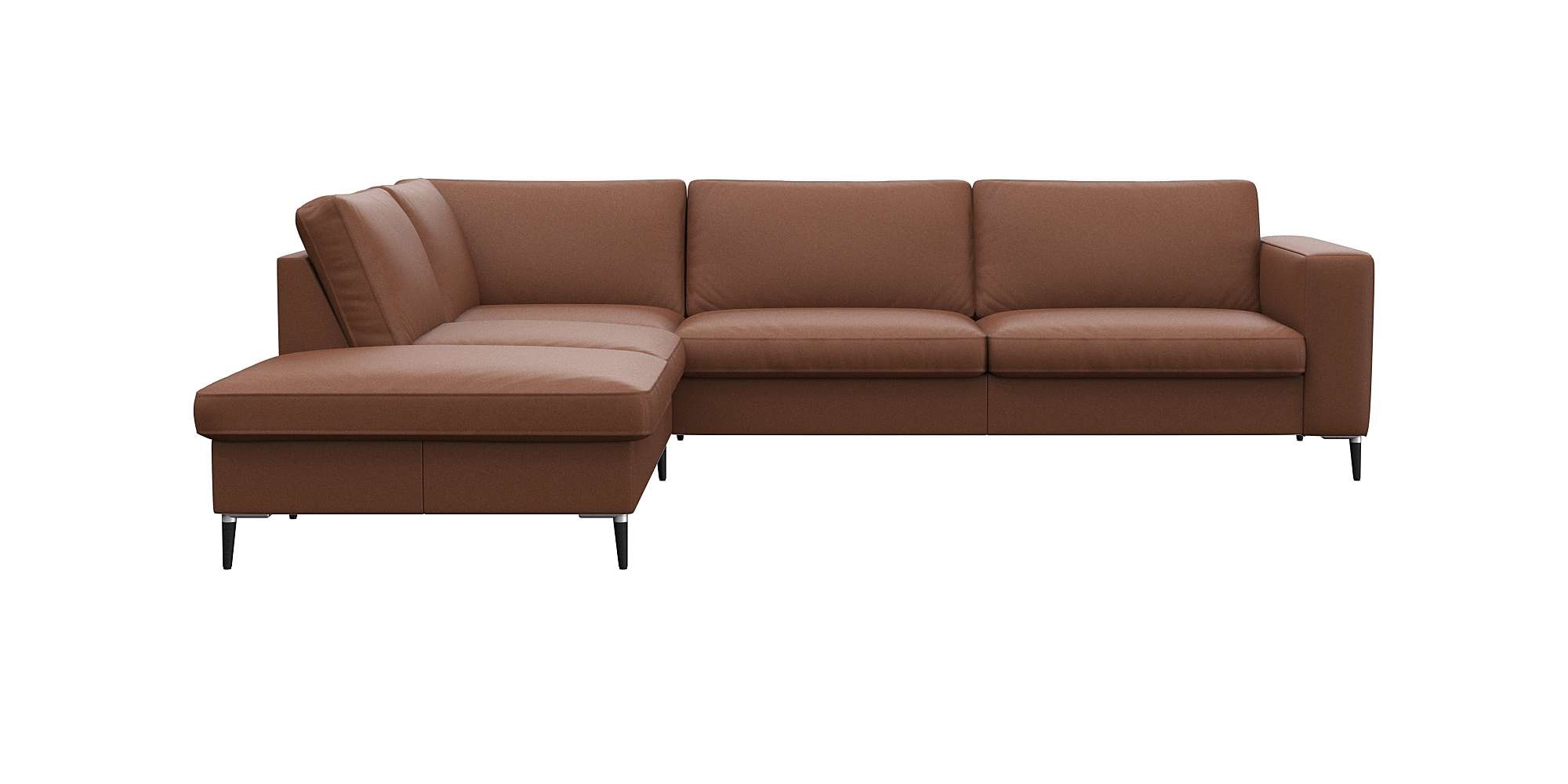 FLEXLUX Ecksofa "Fiore, L-Form, bequem und komfortabel durch hochwertigem Sitzaufbau" breite Armlehnen, Kaltschaum, Füße Alu+schwarz