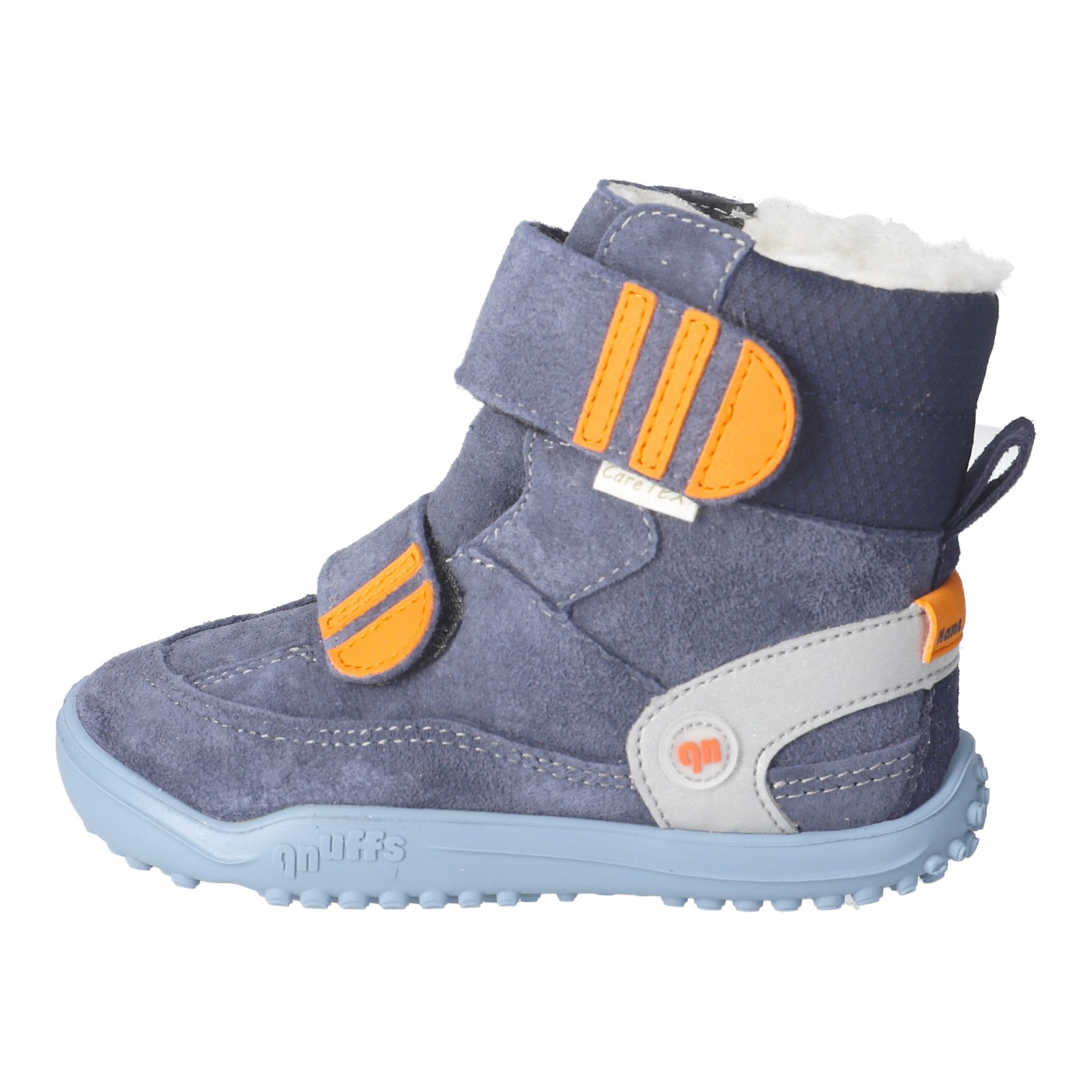 qnuffs Barfußschuh »TANNE«  Klettboots, Winterboots mit praktischem Namensschild an der Ferse