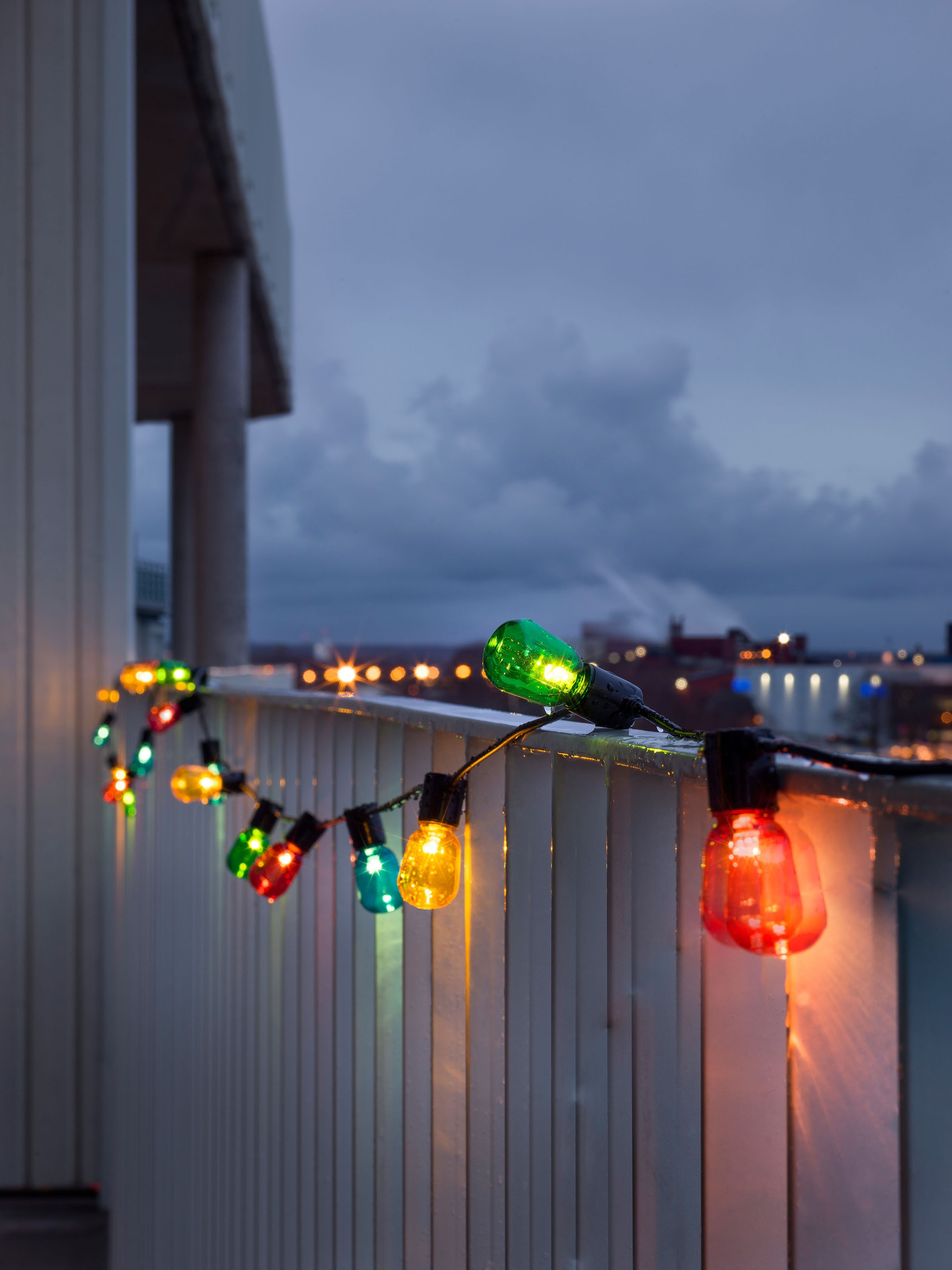 KONSTSMIDE LED-Lichterkette »Weihnachtsdeko aussen«, 20 20 BAUR warm / LED bunte St.-flammig, 40 Birnen | bunt, Biergartenkette, bestellen Dioden weiße