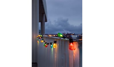 LED-Lichterkette »Weihnachtsdeko aussen«, 20 St.-flammig, LED Biergartenkette, bunt,...