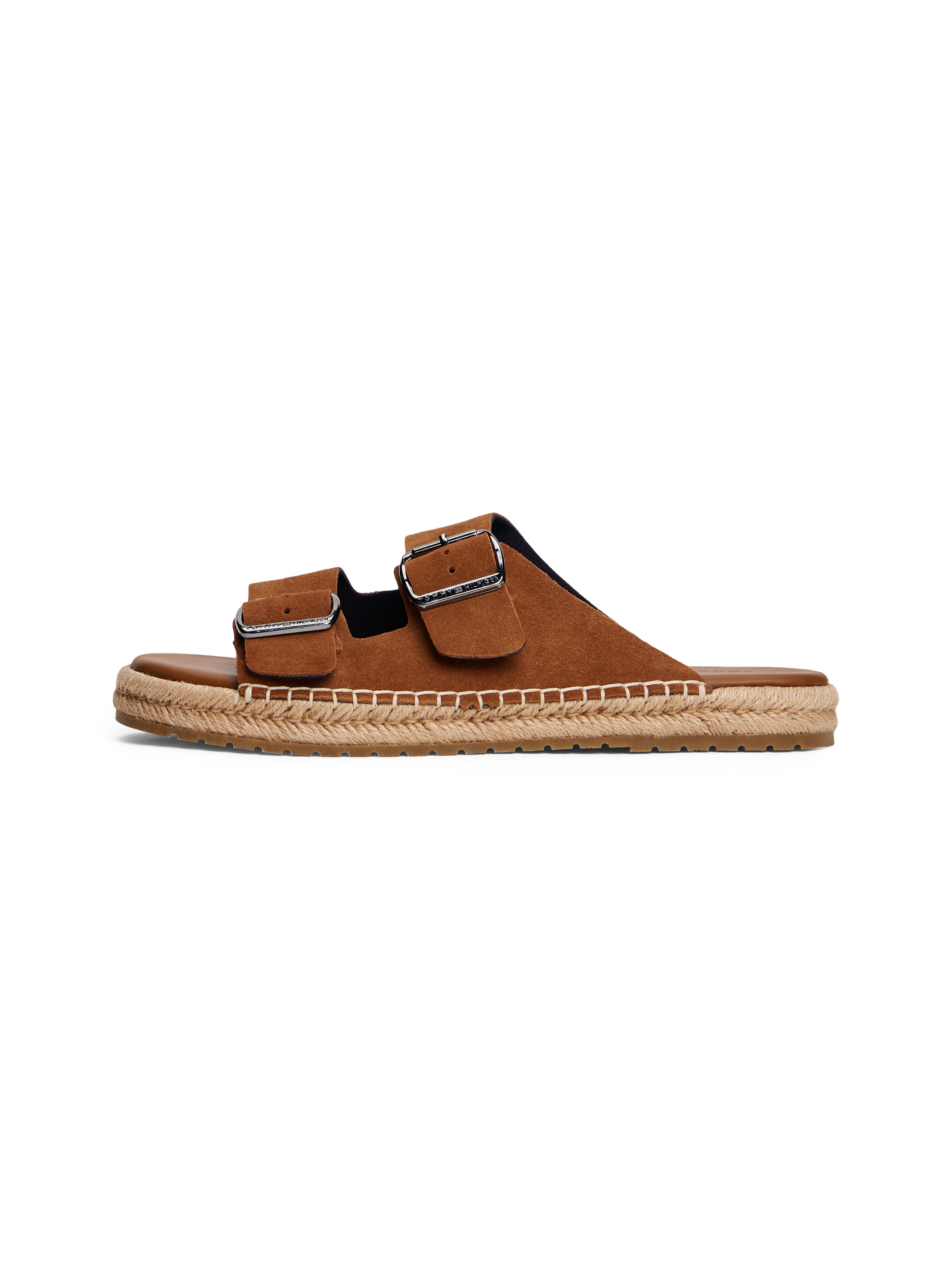 Tommy Hilfiger Pantolette »FLEX JUTTE HILFIGER SUEDE SANDAL«, Sommerschuh, Schlupfschuh mit verstellbaren Schnallen