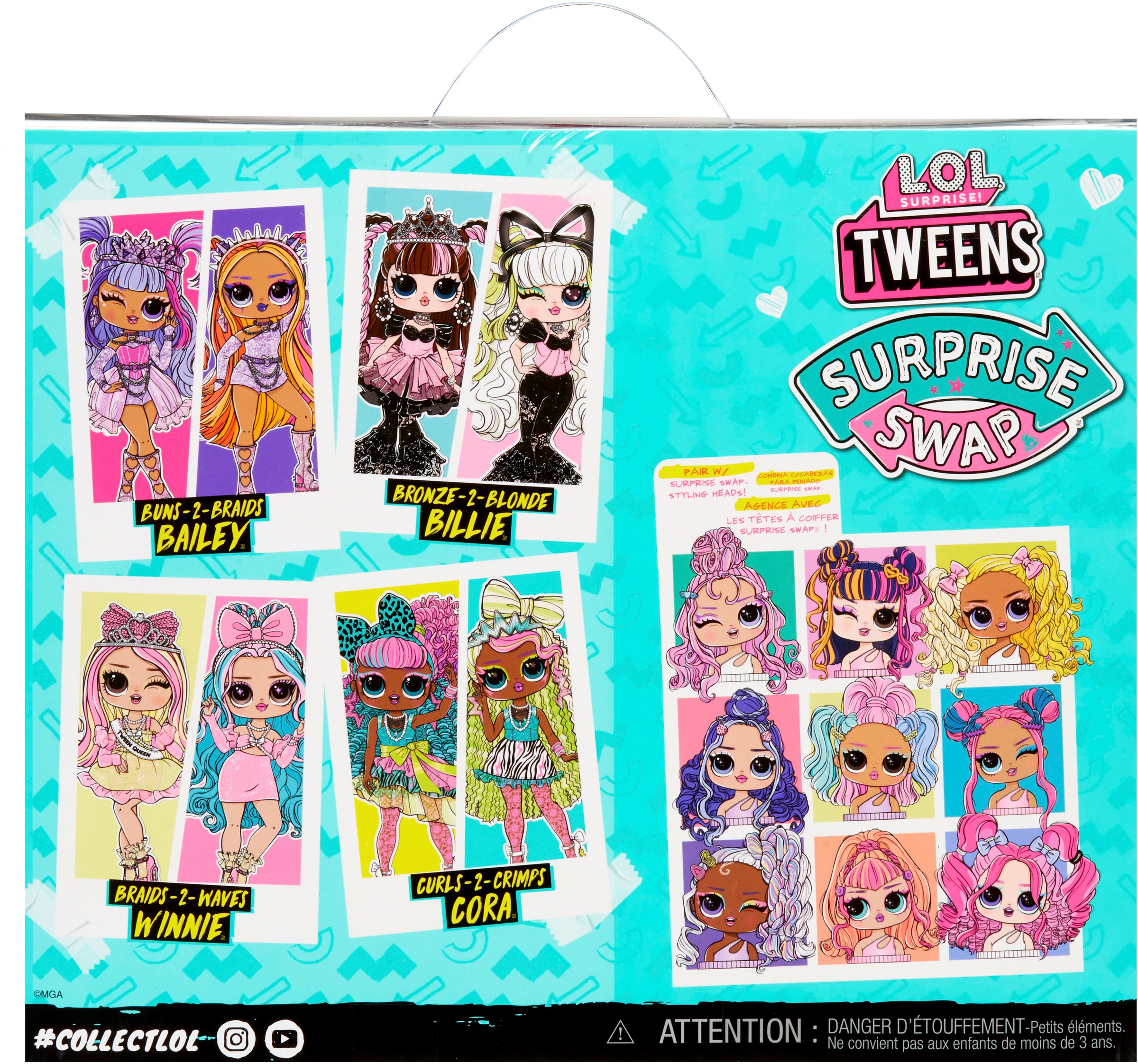L.O.L. SURPRISE! Anziehpuppe »L.O.L. Surprise Tweens Surprise Swap - Curls-2- Crimps Cora«, mit zusätzlichem Kopf im anderem Look