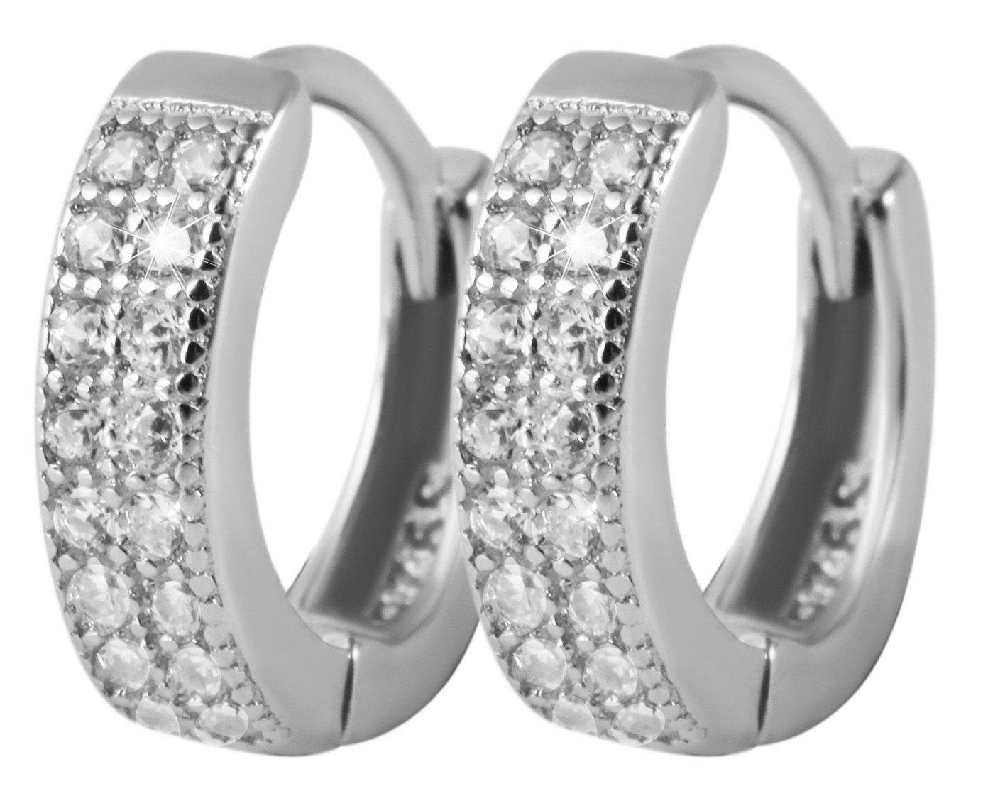 Adelia´s Klappcreolen "Damen Ohrringe – Klappcreole aus 925 Silber mit Zirk günstig online kaufen