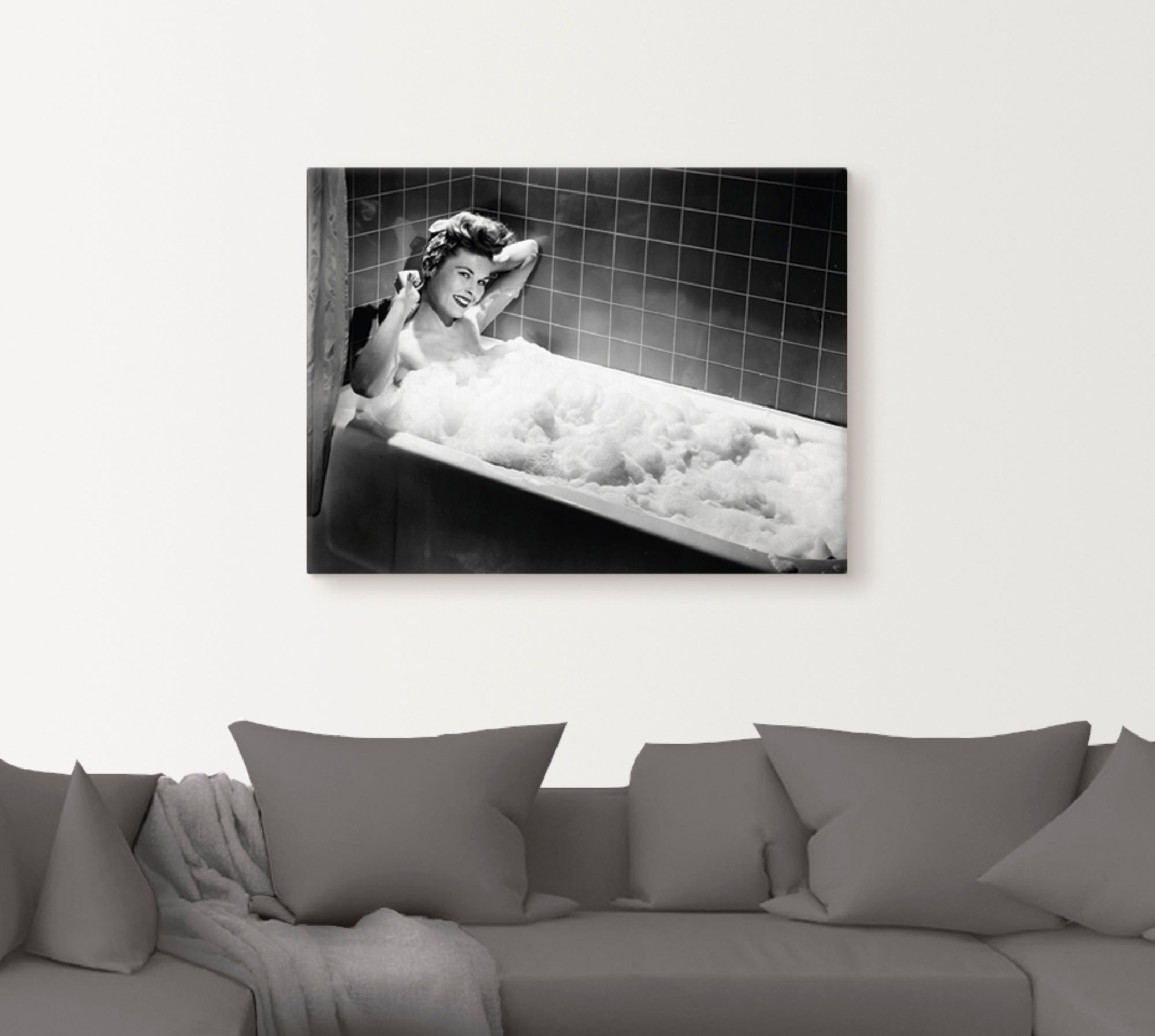 Artland Leinwandbild »Frau im Schaumbad, 1940«, Film, (1 St.), auf Keilrahmen gespannt
