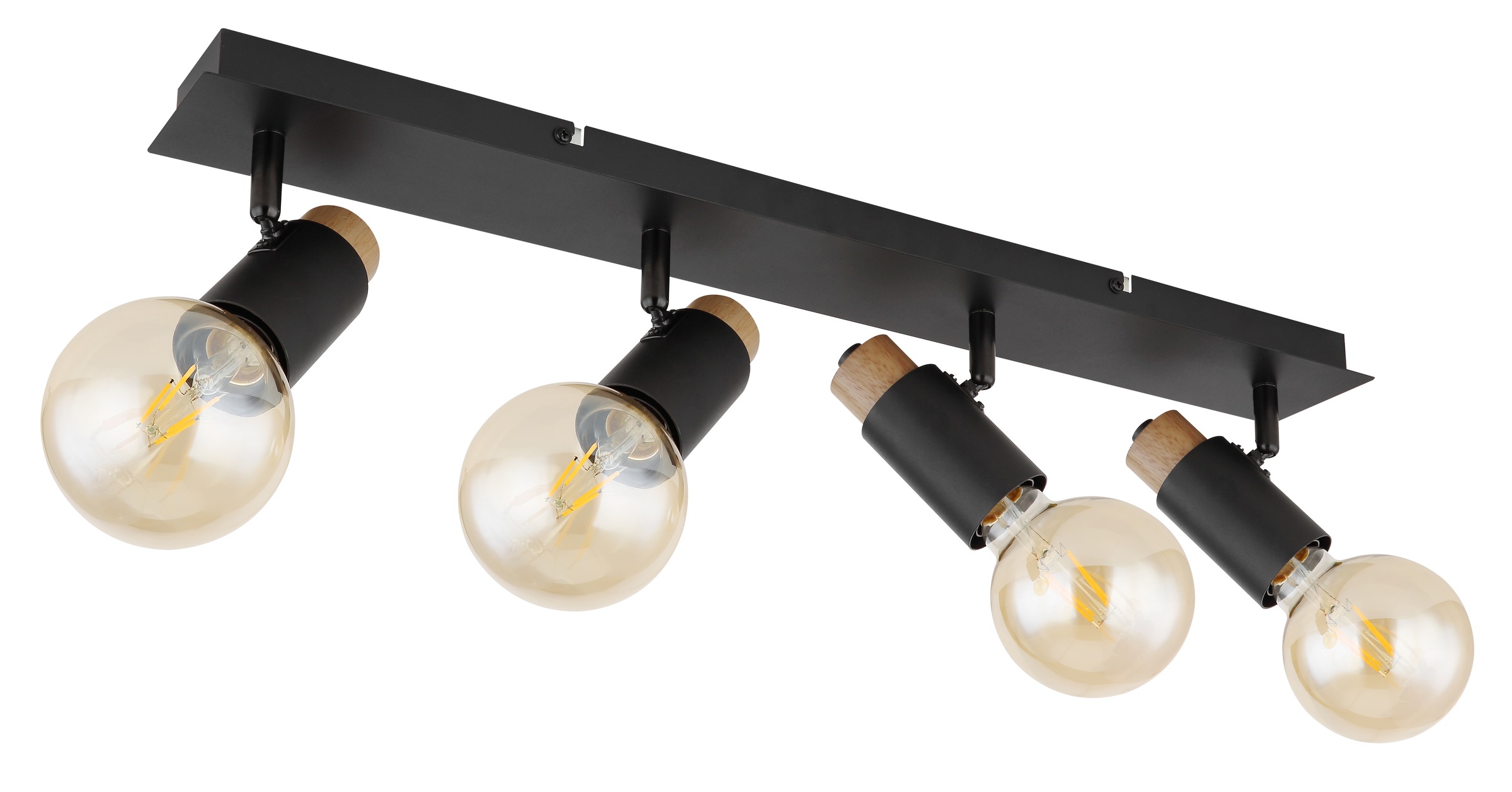 GLOBO LIGHTING Deckenspot »MATTI« E27 1 Stk. Holzoptik Strahler schwarz matt, beweglich, für Wohnräume