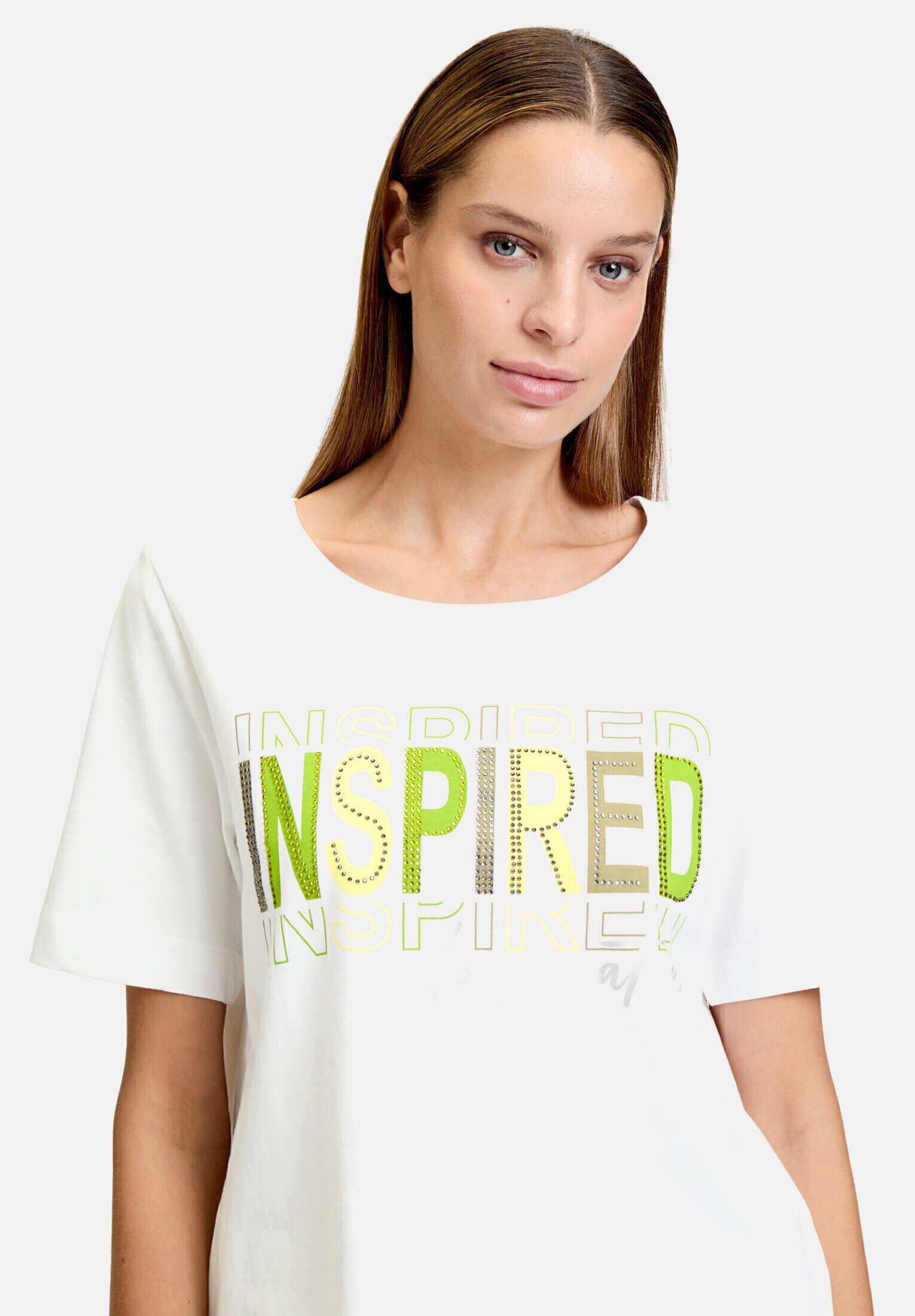 Betty Barclay Kurzarmshirt »Damen mit Aufdruck« 1 Stk. Glitzersteine