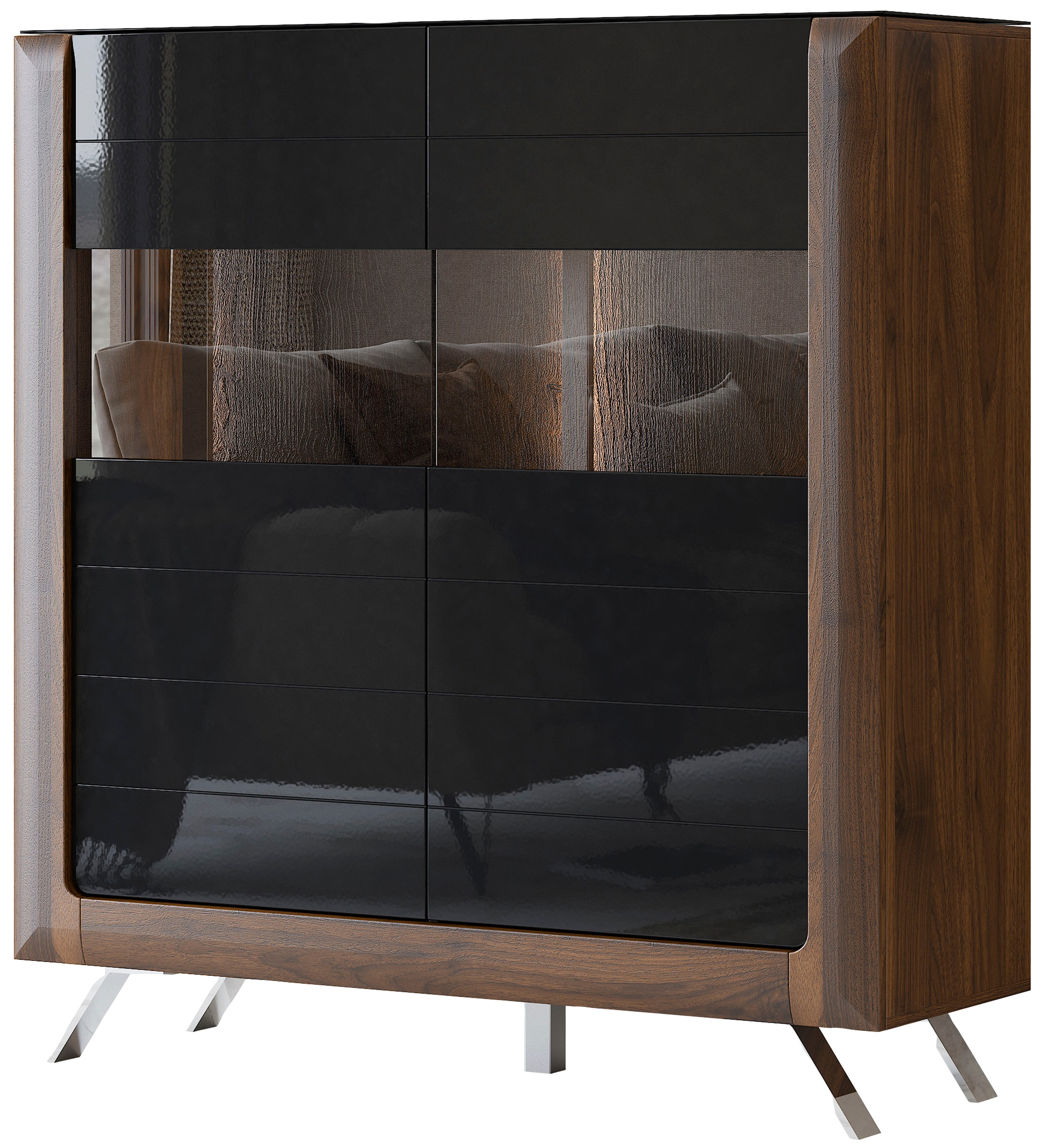 Home affaire Highboard "Kasai" Höhe 136,5 cm, 2 Türen mit Glaseinsatz günstig online kaufen
