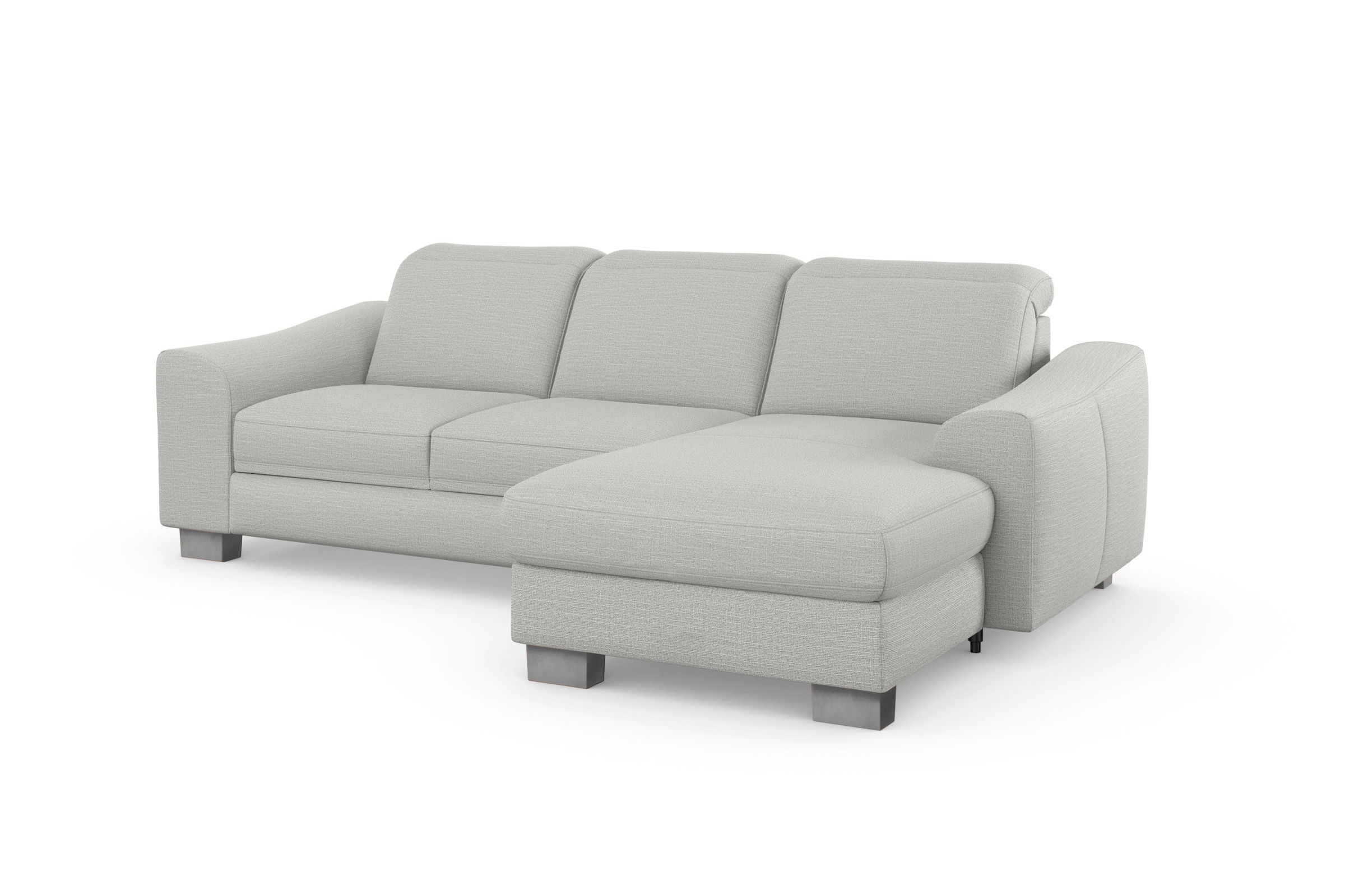 sit&more Ecksofa »Dundee L-Form« mit Federkern und Edelstahlfüßen, wahlweise mit Kopfteilverstellung