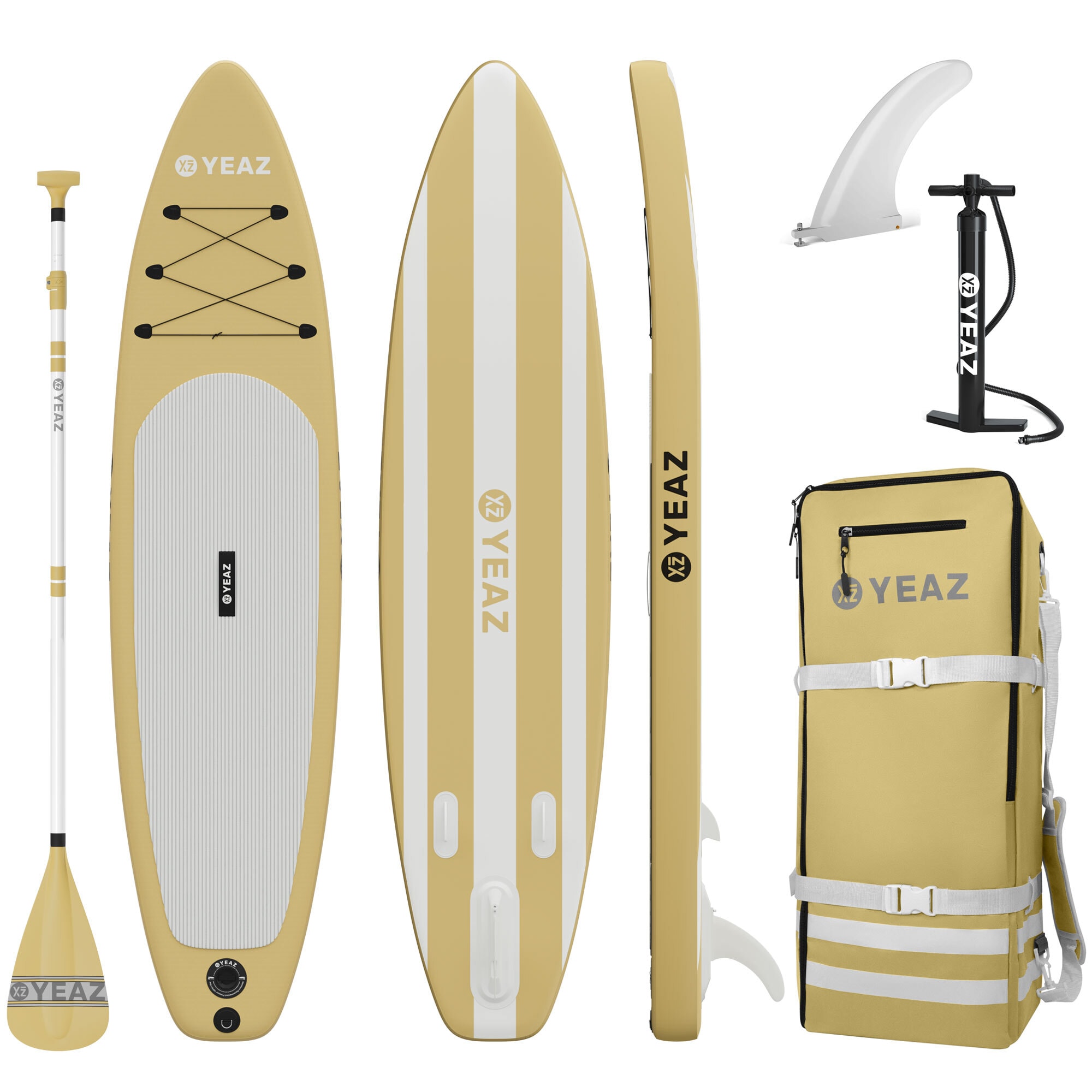 "Inflatable SUP-Board YEAZ ""SUP Board und Kit LE CLUB - EXOTRACE PRO - SET"", gelb, Wassersportboards"