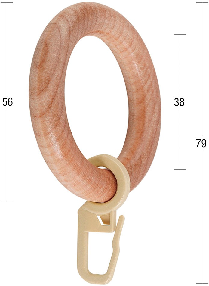 GARESA Gardinenring "Holzring mit Haken" für Durchmesser bis 28mm, einfache günstig online kaufen
