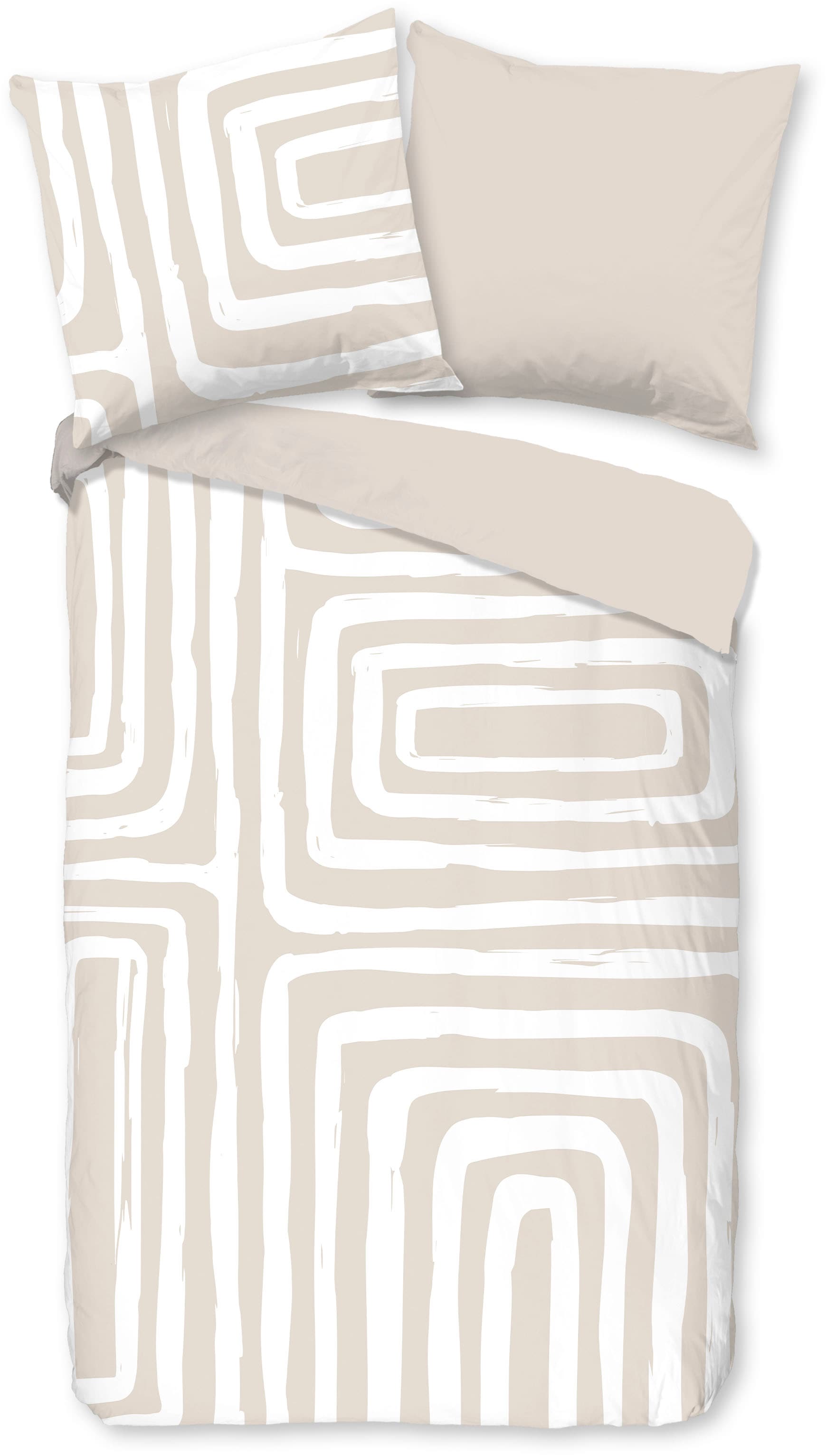 good morning Wendebettwäsche »Madeleine« 2 100% Baumwolle, Renforcé, Reißverschluss, Wendeoptik, Modern, Sand