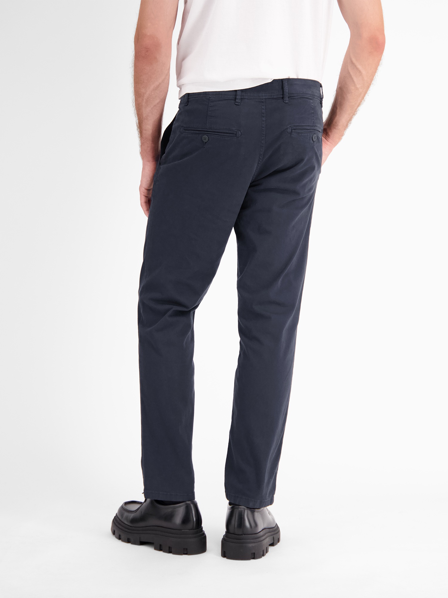 5-Pocket-Hose LERROS "Basic Chino in Strukturqualität, SLIM FIT", Herren, Gr. 31, Länge 34, blau (blau night), 80% Baumwolle, 17% Lyocell, 3% Elas, slim fit, Hosen 5-Pocket-Hose 3