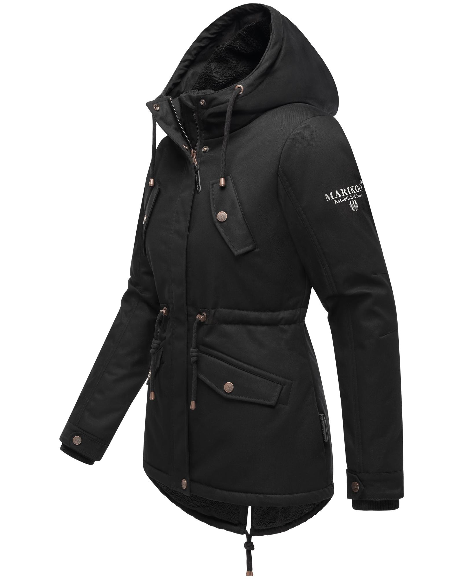 Marikoo Winterjacke »Manolya«, mit Kapuze, stylischer Kurzmantel mit weichem Teddyfell-Futter