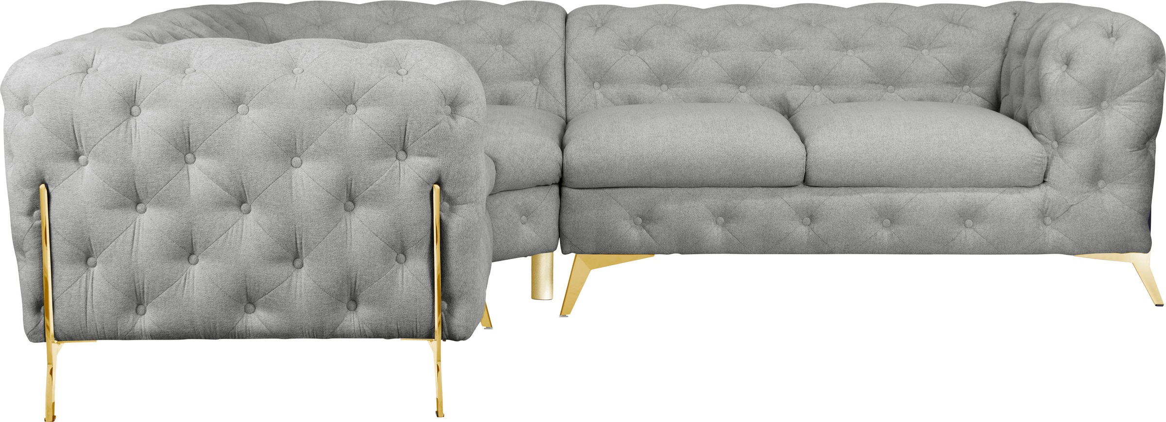 Home affaire Chesterfield-Sofa "Amaury L-Form" moderne Chersterfield-Optik, günstig online kaufen