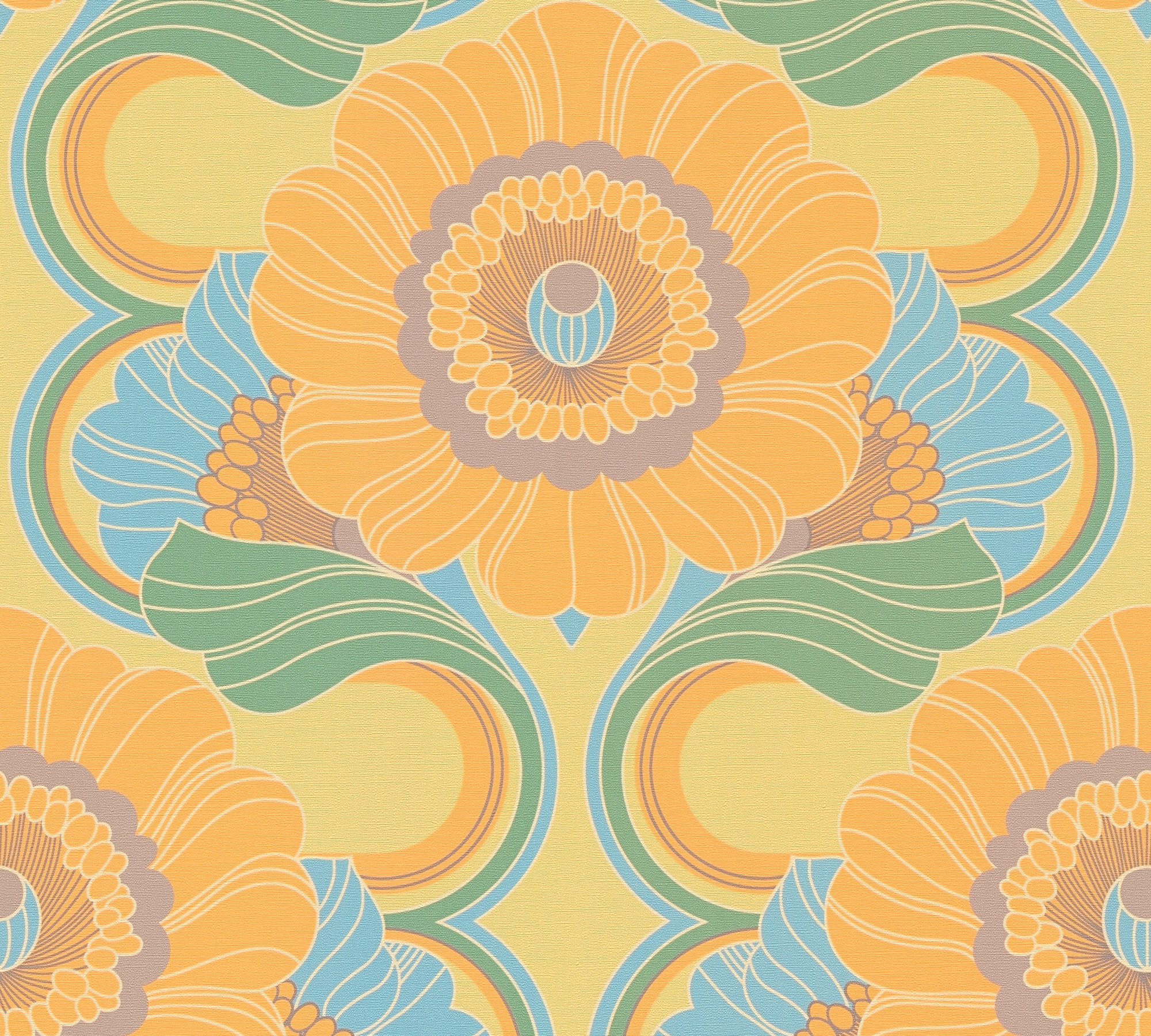 A.S. Création Vliestapete »Retro Chic Blumen-Tapete Mustertapete Vintage Blumen« matt strukturiert Vliestapete Blattmuster für Schlafzimmer Küche Wohnzimmer Blumen Flur
