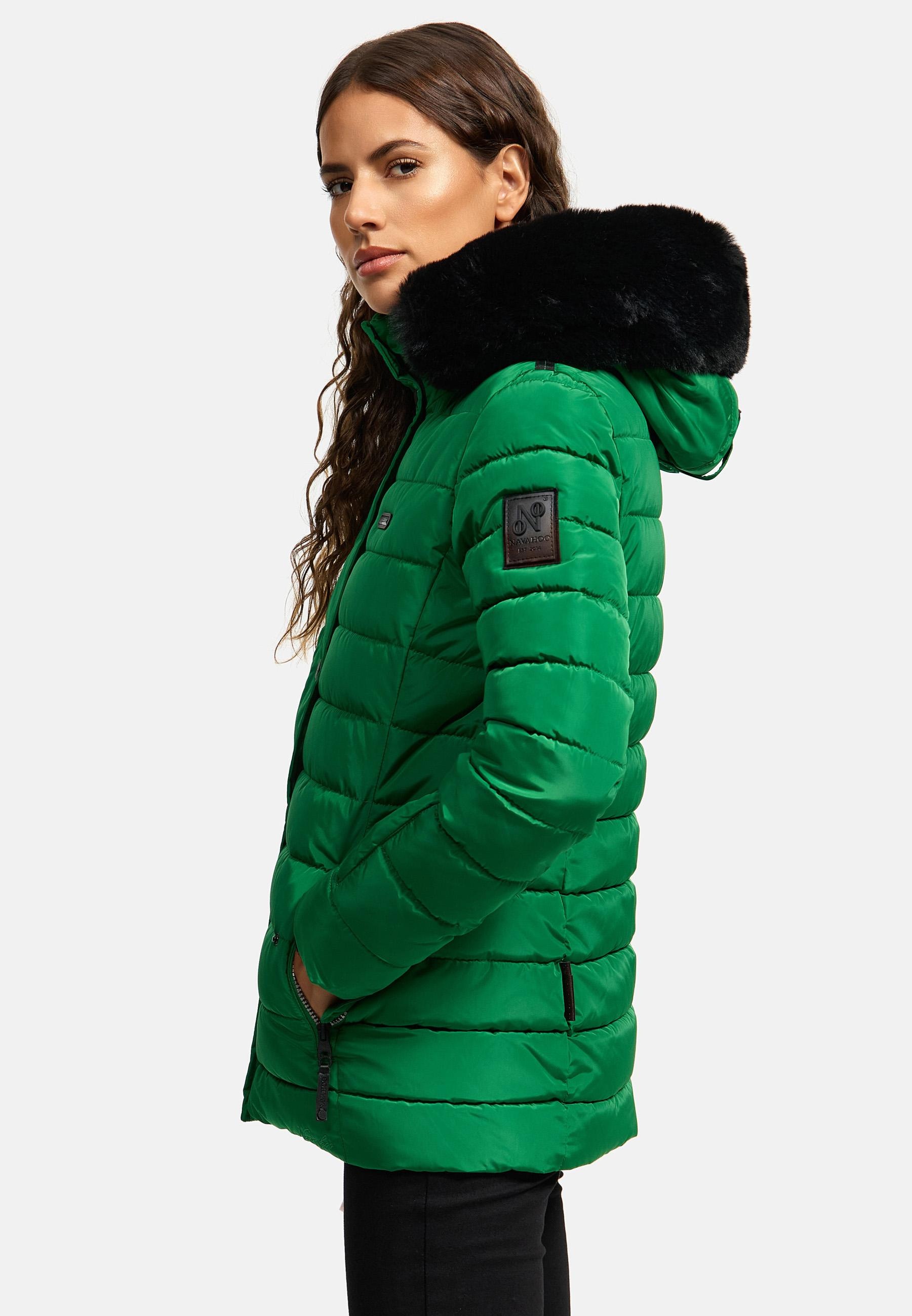 Navahoo Steppjacke »Milianaa«, mit Kapuze, Edle Winterjacke mit weicher Kunstfell-Kapuze