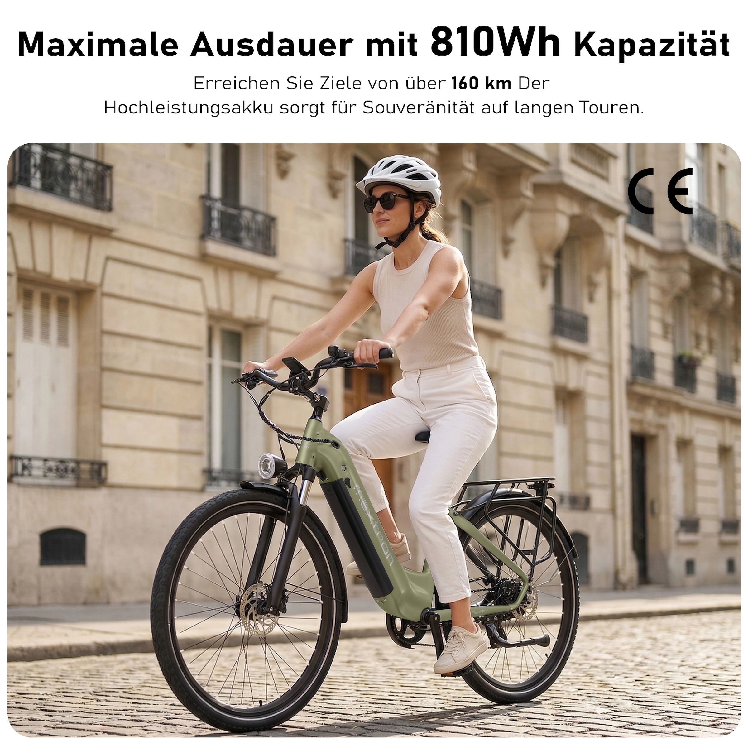 Maxtron »Maxtron Marathon E-Citybike 28 Zoll« 7 Gang Shimano Kettenschaltung Heckmotor 250 W Packung,  Elektrofahrrad für Damen u. Herren