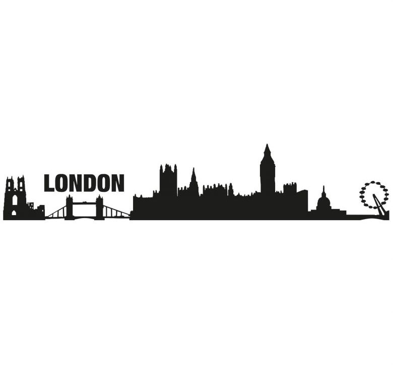 Wandtattoo »XXL Stadt Skyline London 120cm«, (1 St.), selbstklebend, entfernbar