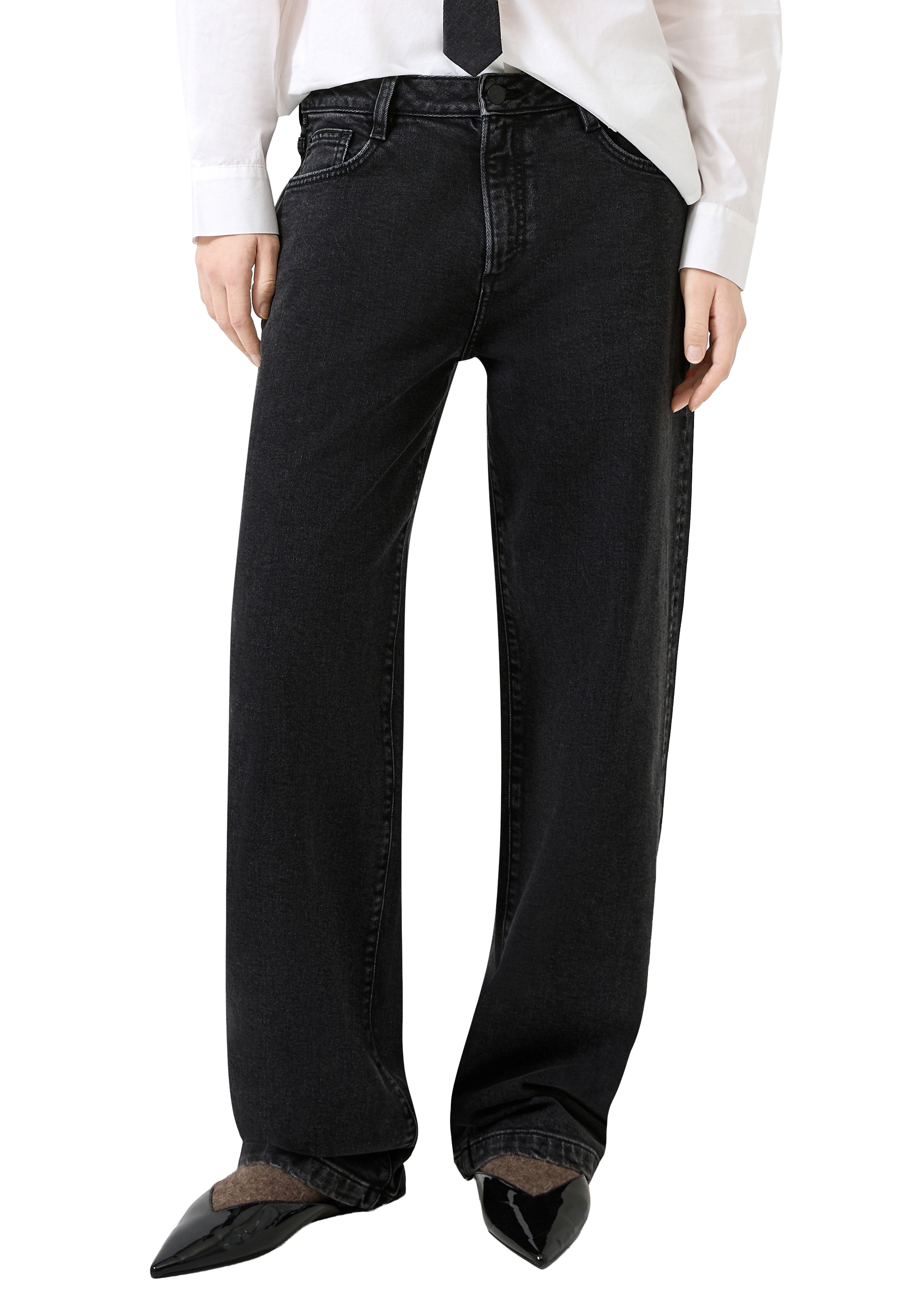 QS 5-Pocket-Hose Barrel Leg Jeans mit Stretch