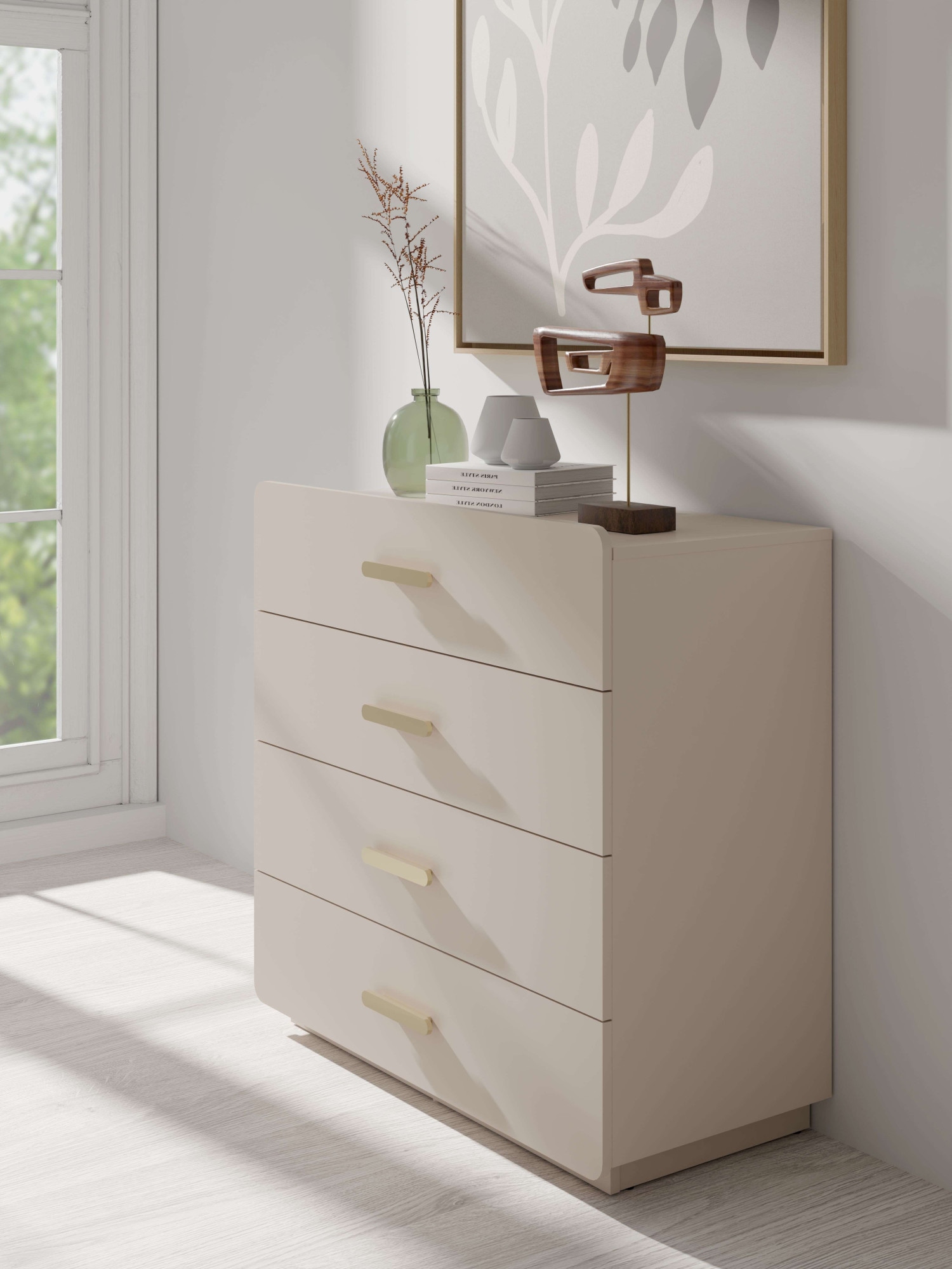 Home affaire Kommode "CLAREI Sideboard mit 4 Schubladen, Maße B/H/T: 100/92 günstig online kaufen