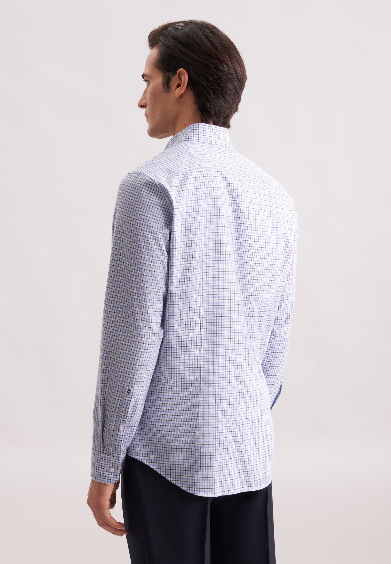 seidensticker Flanellhemd »Schwarze Rose« Shaped 1/1 Button-Down-Kragen Karo