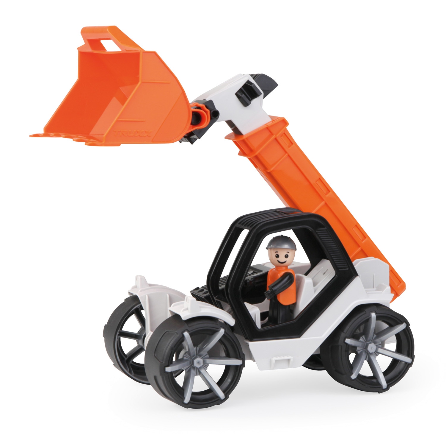 LENA Kinder Spielzeug-Bagger "Truxx Teleskoplader mit Schaufel", orange, Kunststoff, T:36cm, Spielzeugfahrzeuge, Made in Europe