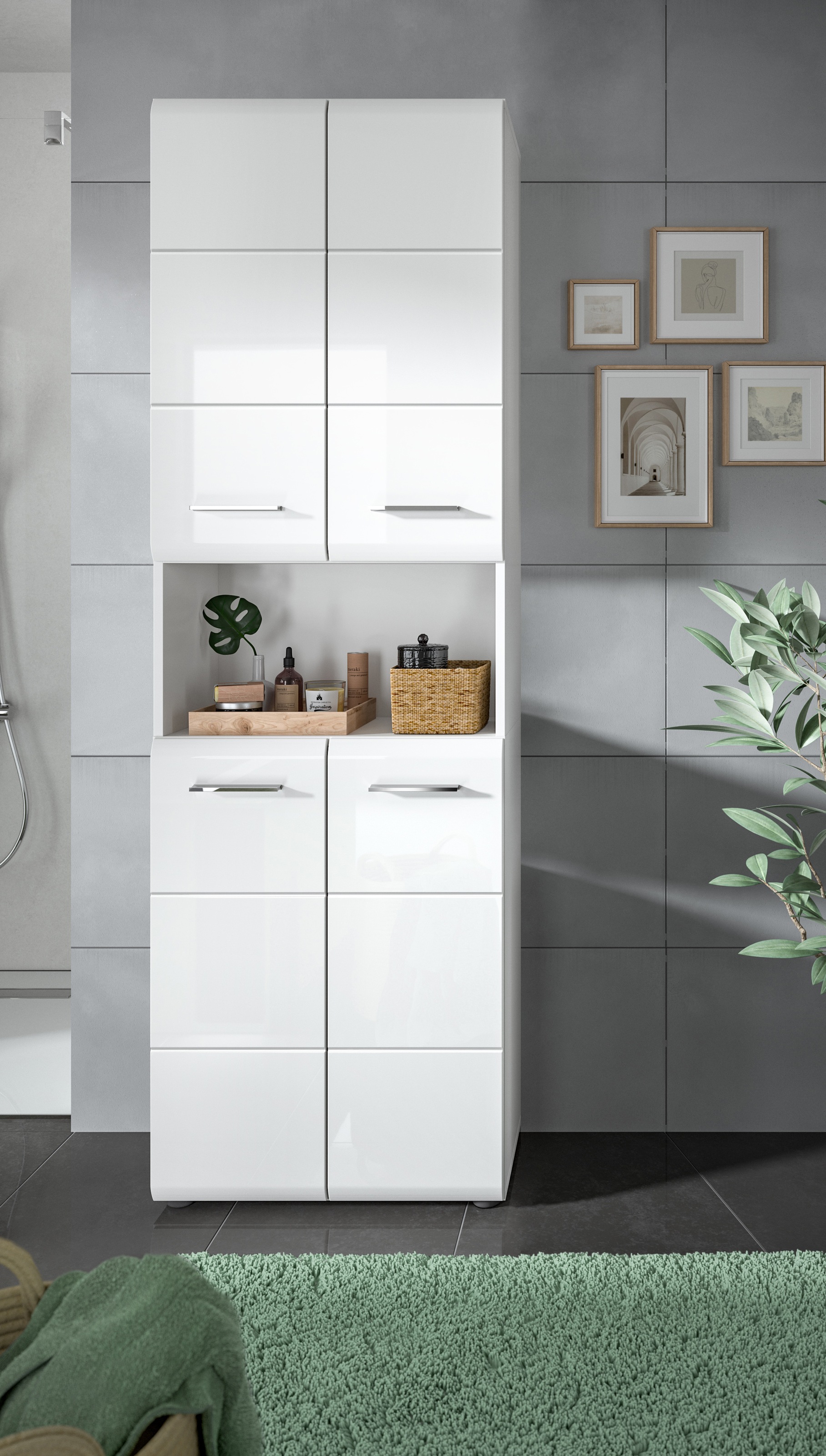 welltime Stauraumschrank "FLORENZ, TOPSELLER, Höhe 185 cm, 4 Türen, 4 Fachb günstig online kaufen