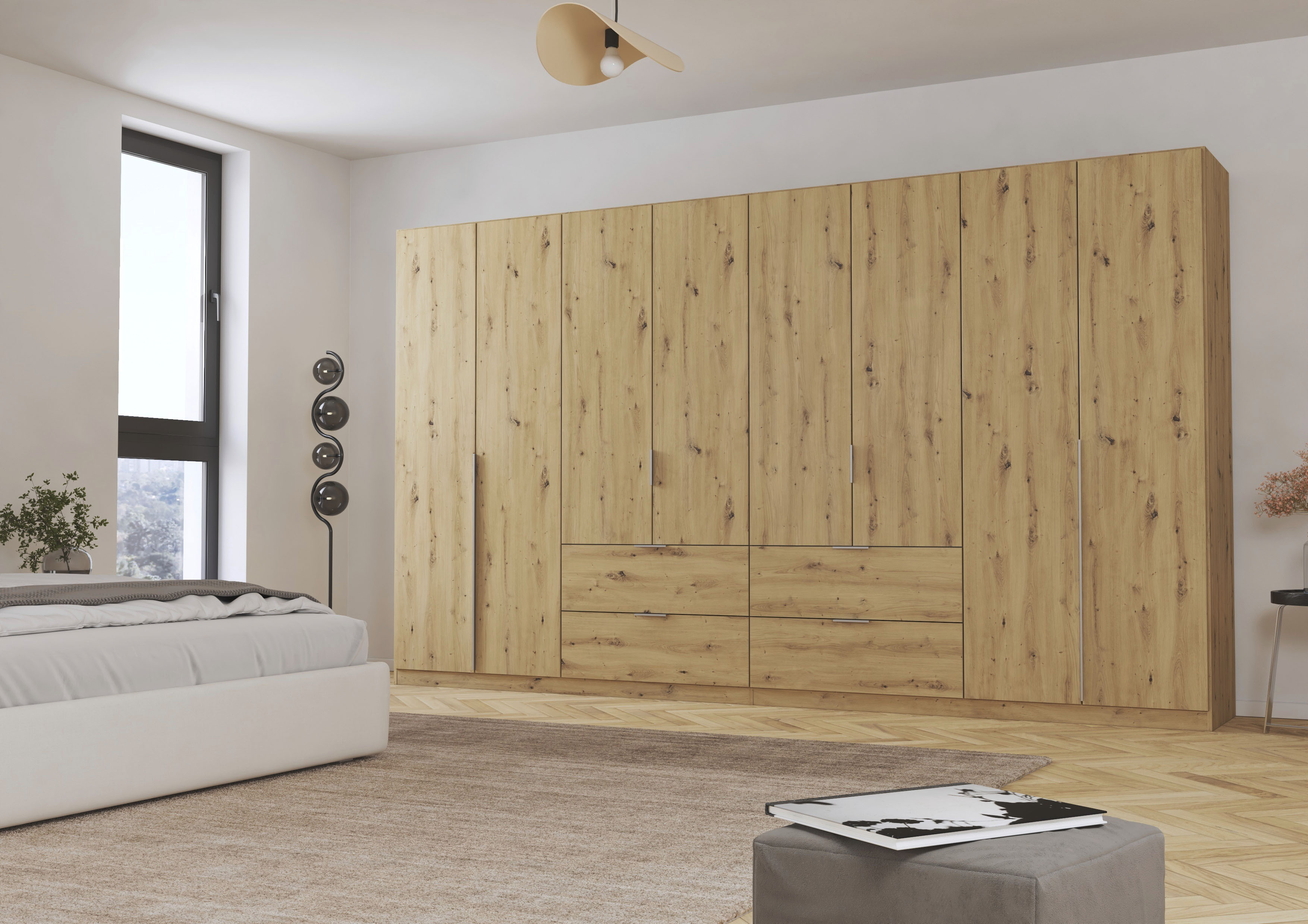 Thumbnail - rauch Drehtürenschrank "Kleiderschrank Schrank Garderobe AGORDO mit Dekor- oder Hochglanzfront" in zwei Griff-Farben, Br...