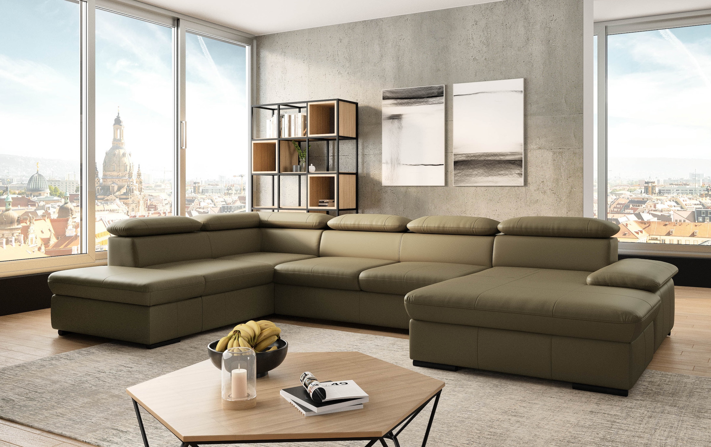 sit&more Wohnlandschaft »Alcudia U-Form«, wahlweise mit Bettfunktion