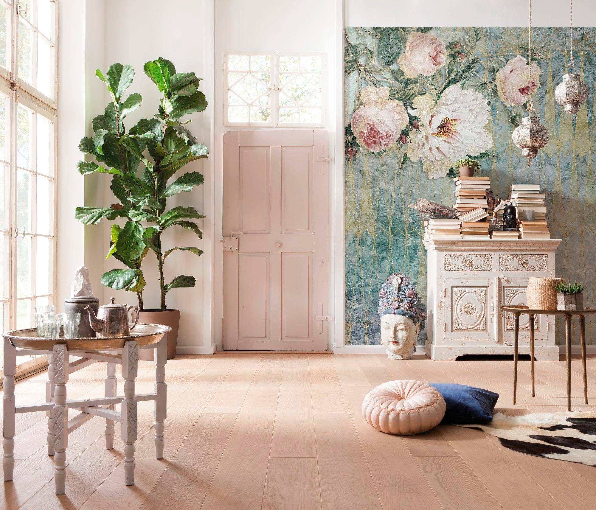 Komar Vliestapete "Digitaldruck Vlies - La Rosa - Größe 200 x 250 cm" bedruckt glatt Wohnzimmer, Schlafzimmer