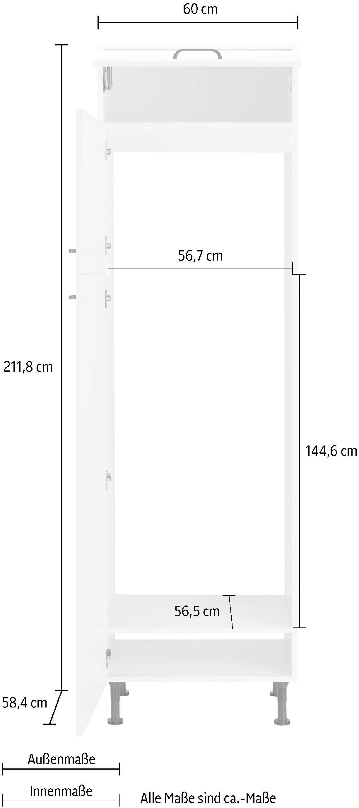 OPTIFIT Kühlumbauschrank »Elga«, für Kühl-/Gefrierkombination, mit Soft-Close-Funktion, Breite 60 cm