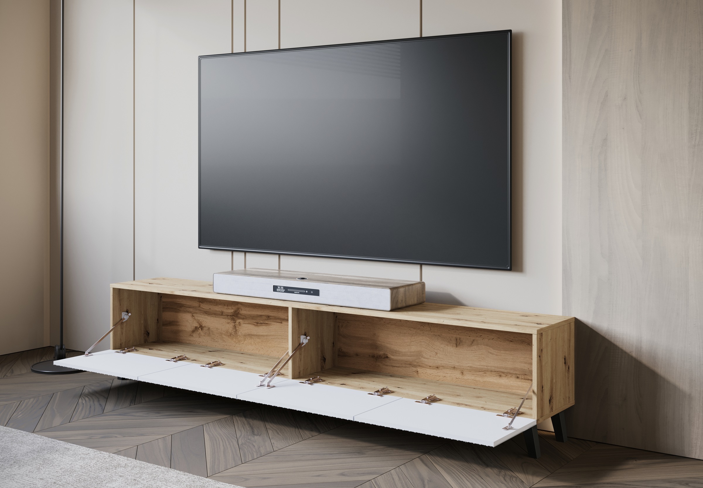 INOSIGN Lowboard »PHUKET«, TV-Board mit Strukturfront, Breite ca. 190 cm