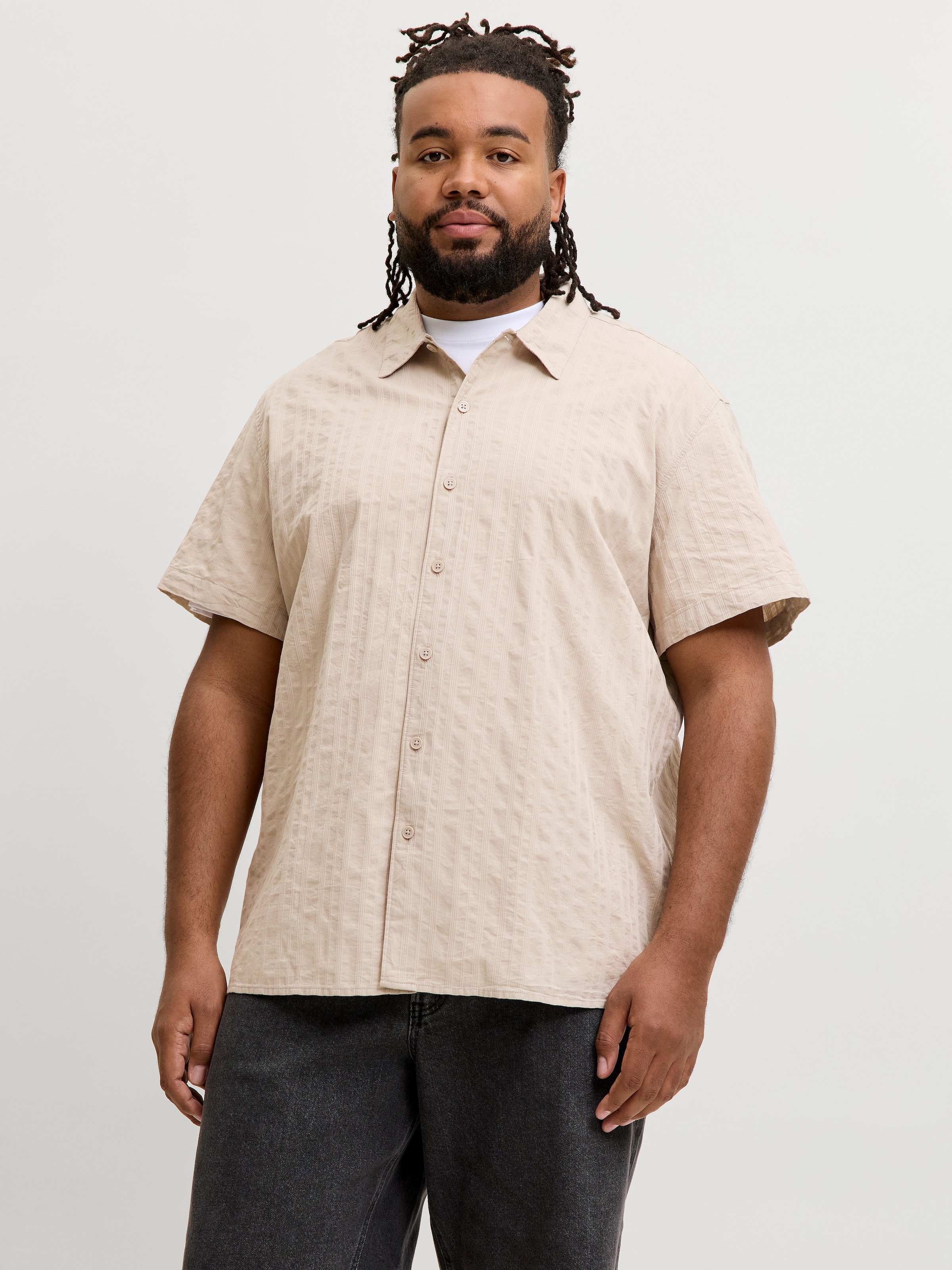 Jack & Jones PlusSize Kurzarmhemd »JORRIVIERA TEXTURE SHIRT SS PLS« mit Knopfleiste